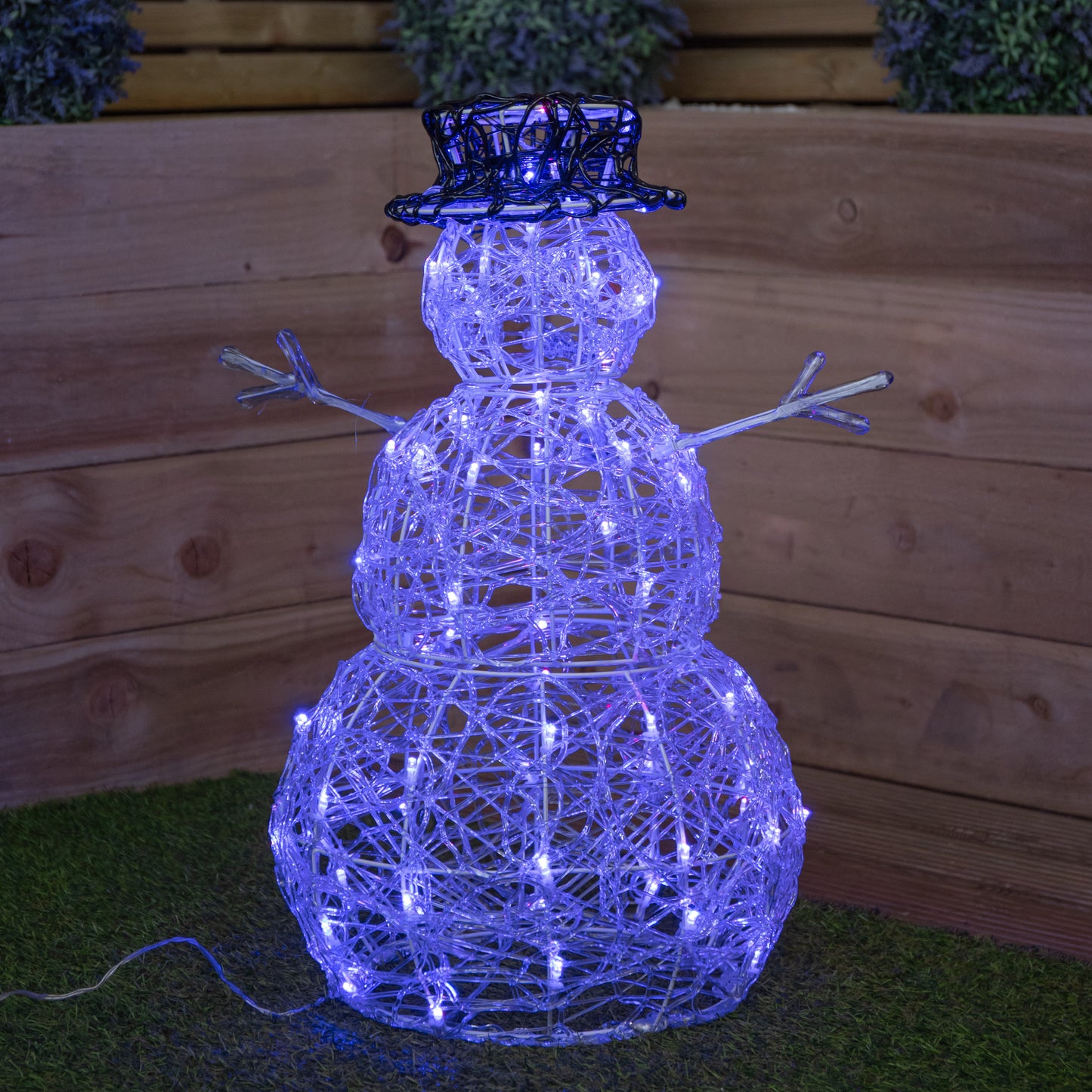 60cm Light up Acrylic Christmas Snowman with 80 Colour Changing LEDs