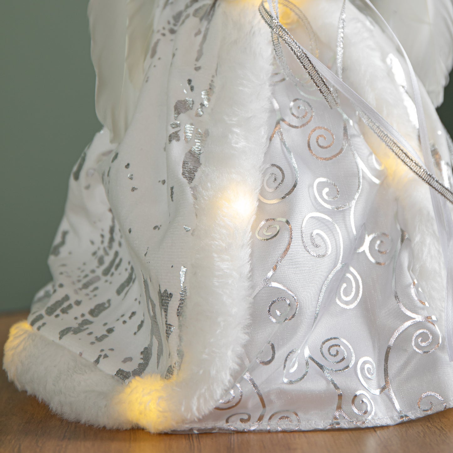 30cm Battery Powered Light up Christmas Angel Tree Topper with LEDs