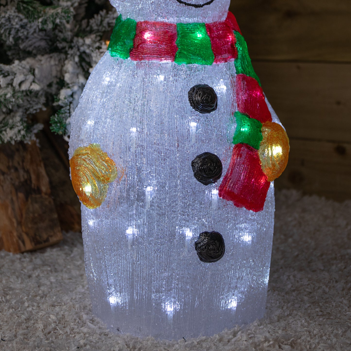 55cm Light up Christmas Ice Snowman Decoration with 70 Cool White LEDs