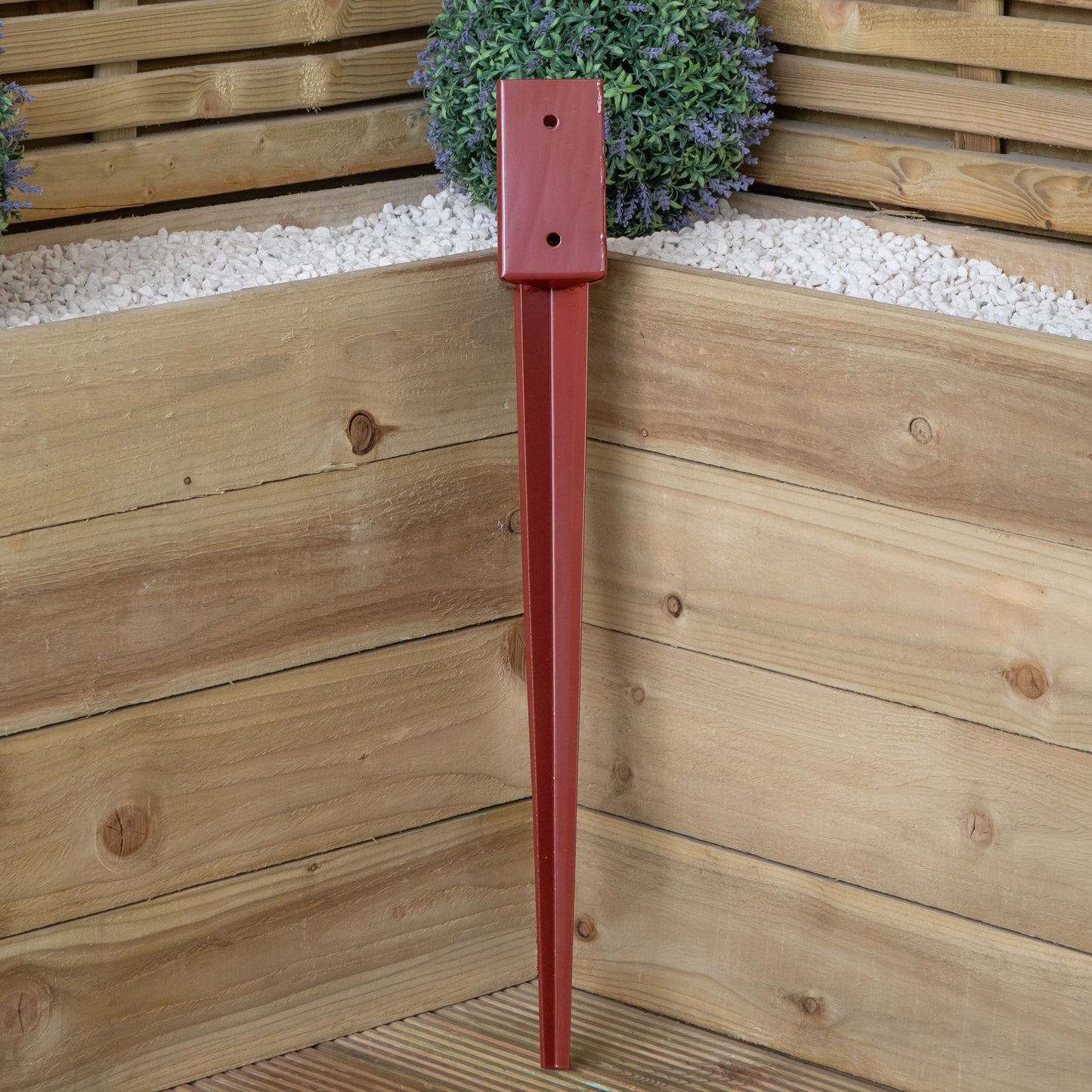75mm x 75mm (3"x 3") Metal Garden Fence Post Holder & Spike