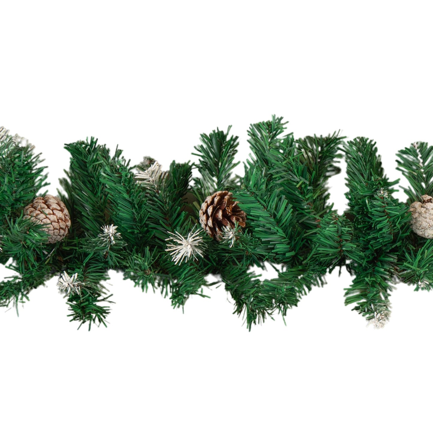 2.7m Snow Tipped Christmas Garland with Pine Cones and Mixed Needles