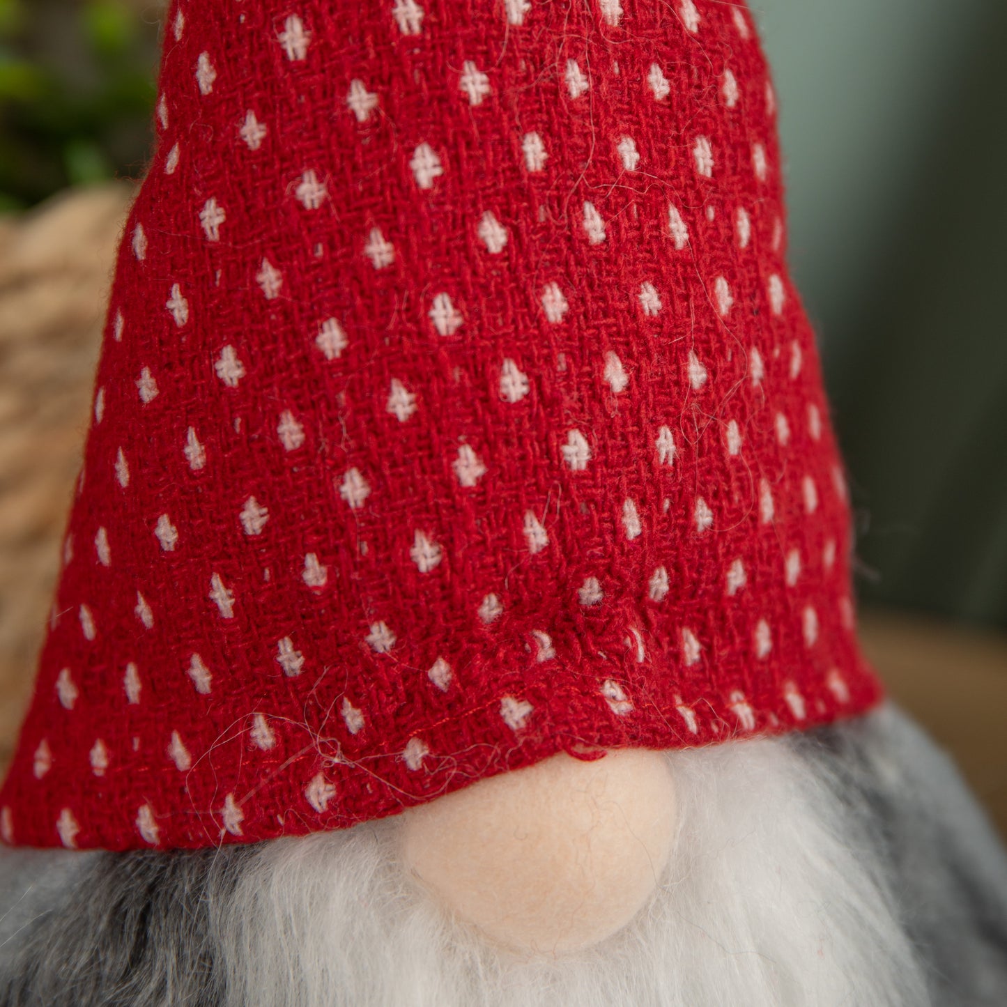 34cm Festive Gonk Cuddly Santa Indoor Christmas Plush Decoration in Spotty Hat