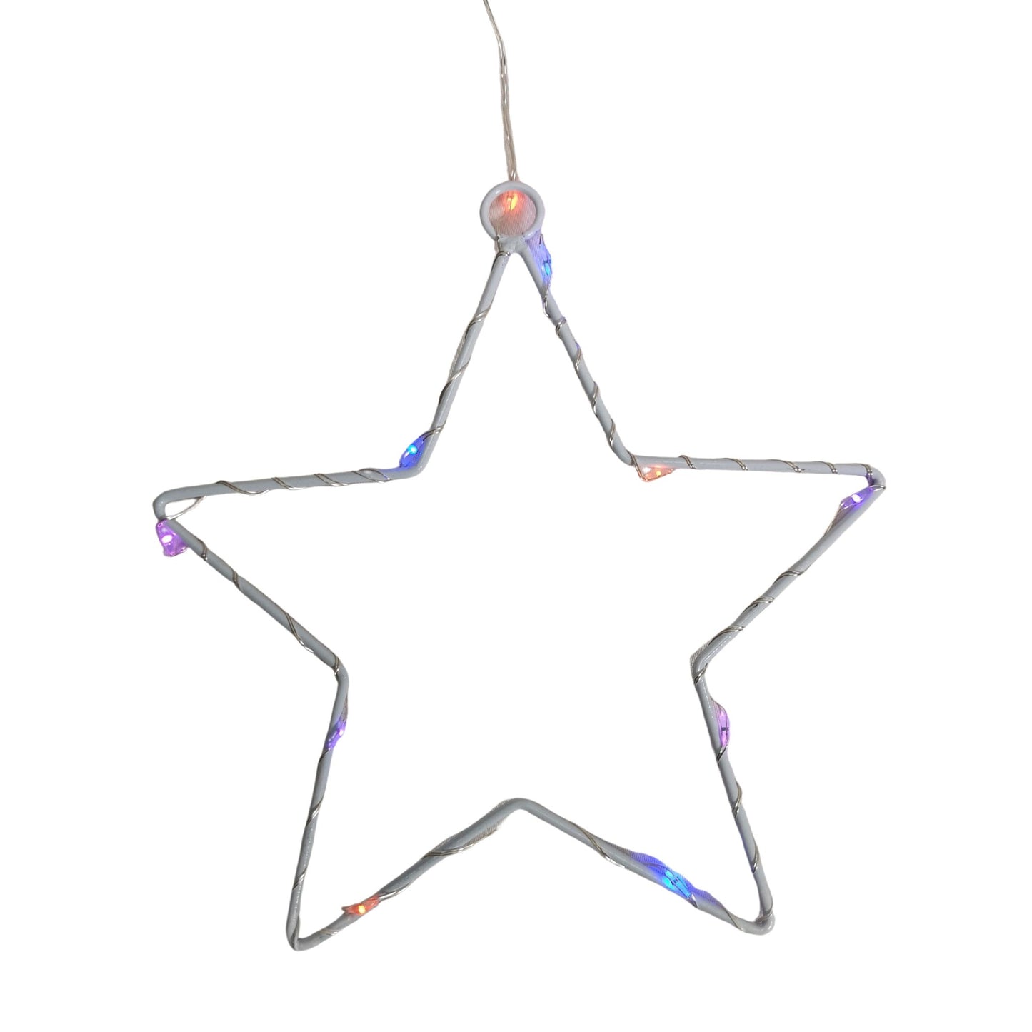 1.2m Battery Operated Christmas Star Curtain Lights with 140 Rainbow LEDs