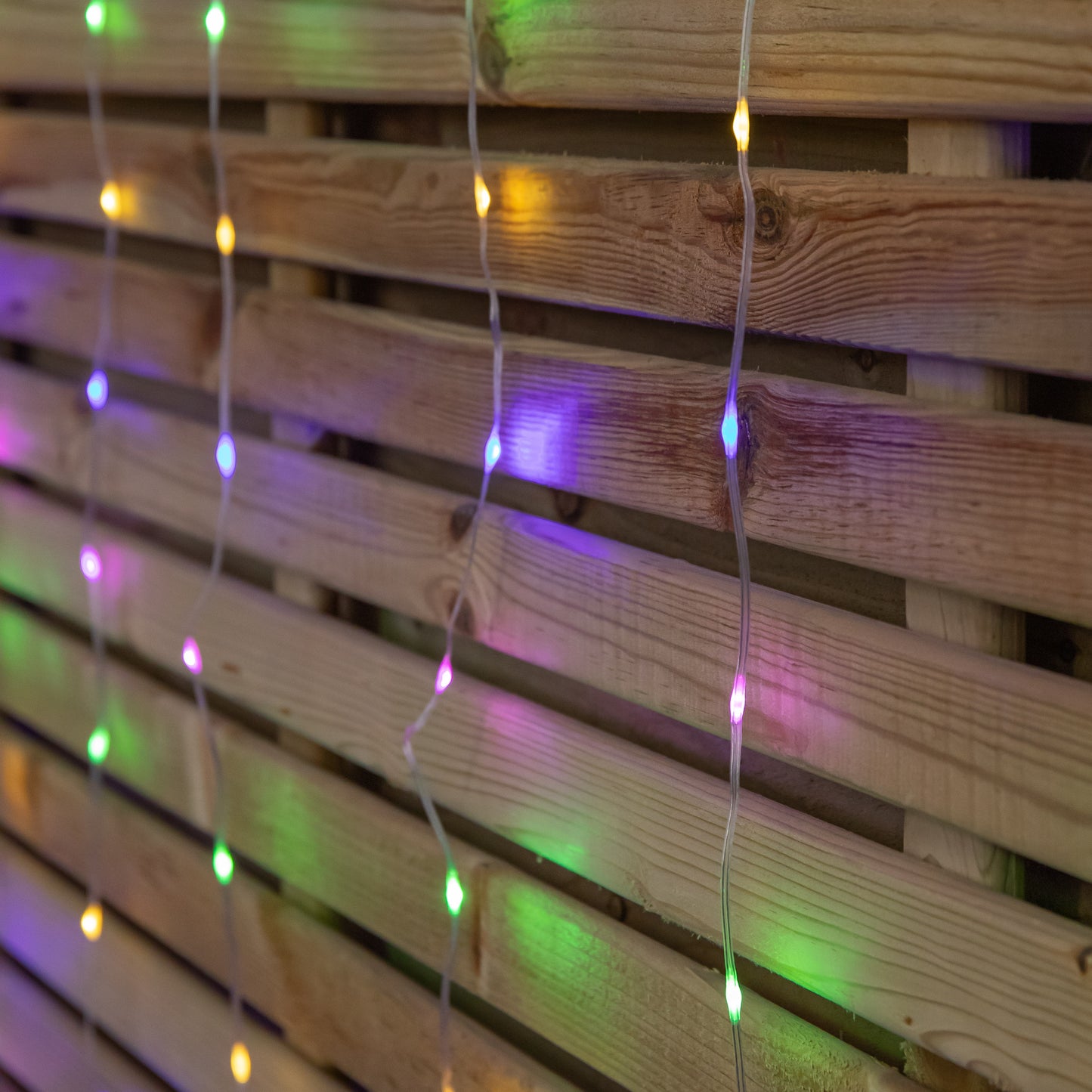 2.1m Light up Christmas Curtain Party Lights with 280 Multi-Coloured LEDs