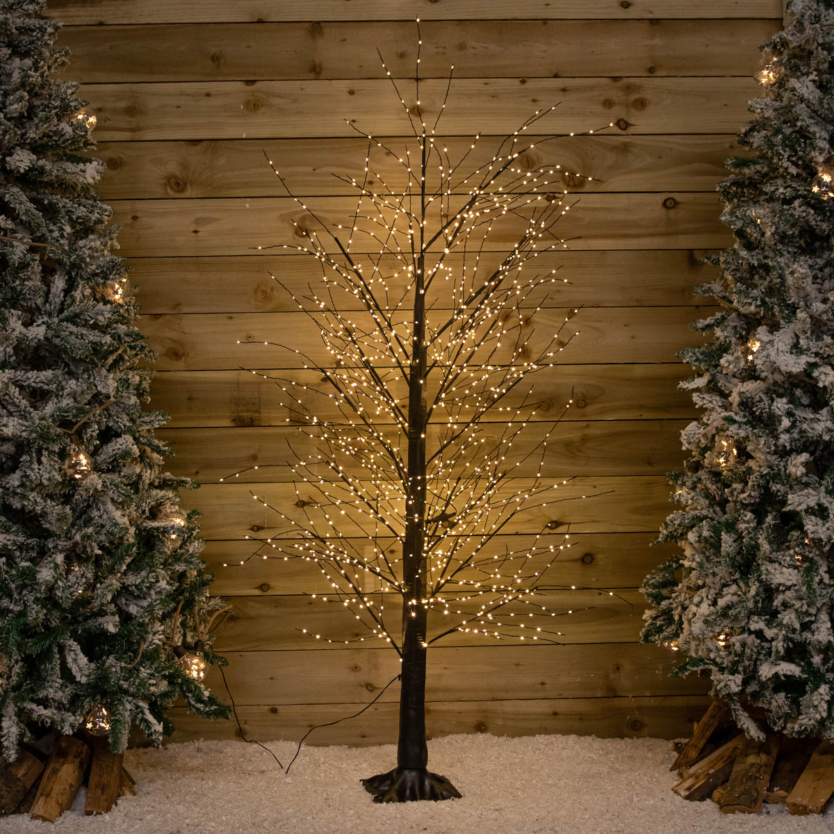 6ft (1.8m) Light up Black Micro Dot Christmas Tree with 1300 Static & Twinkling Warm White LEDs