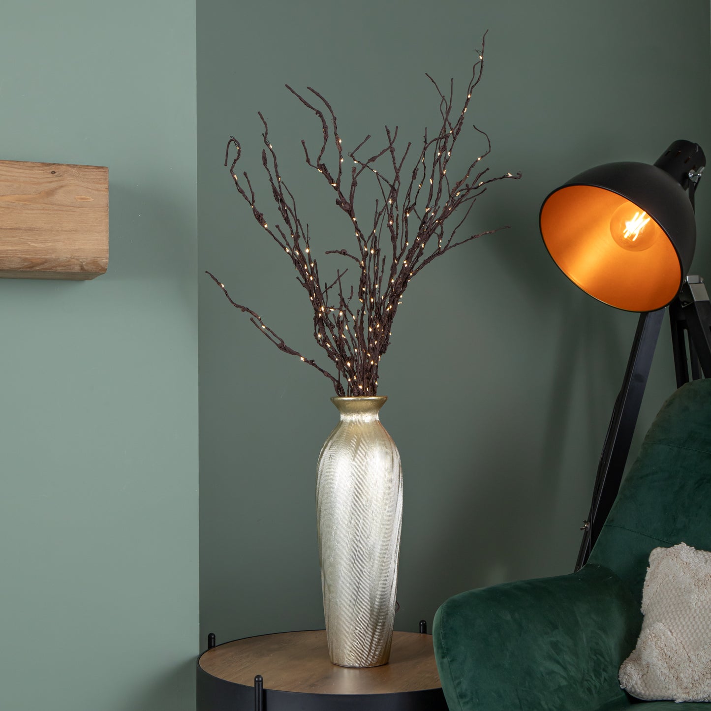 90cm Set of 3 Light up Christmas Twigs with 210 Warm White LEDs (Twigs only)