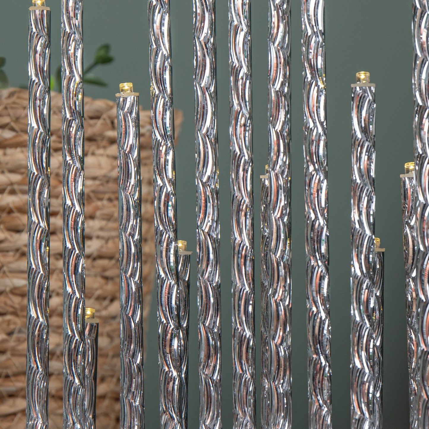 27cm Battery Powered Light up Christmas Candlebridge in Silver with 20 LEDs