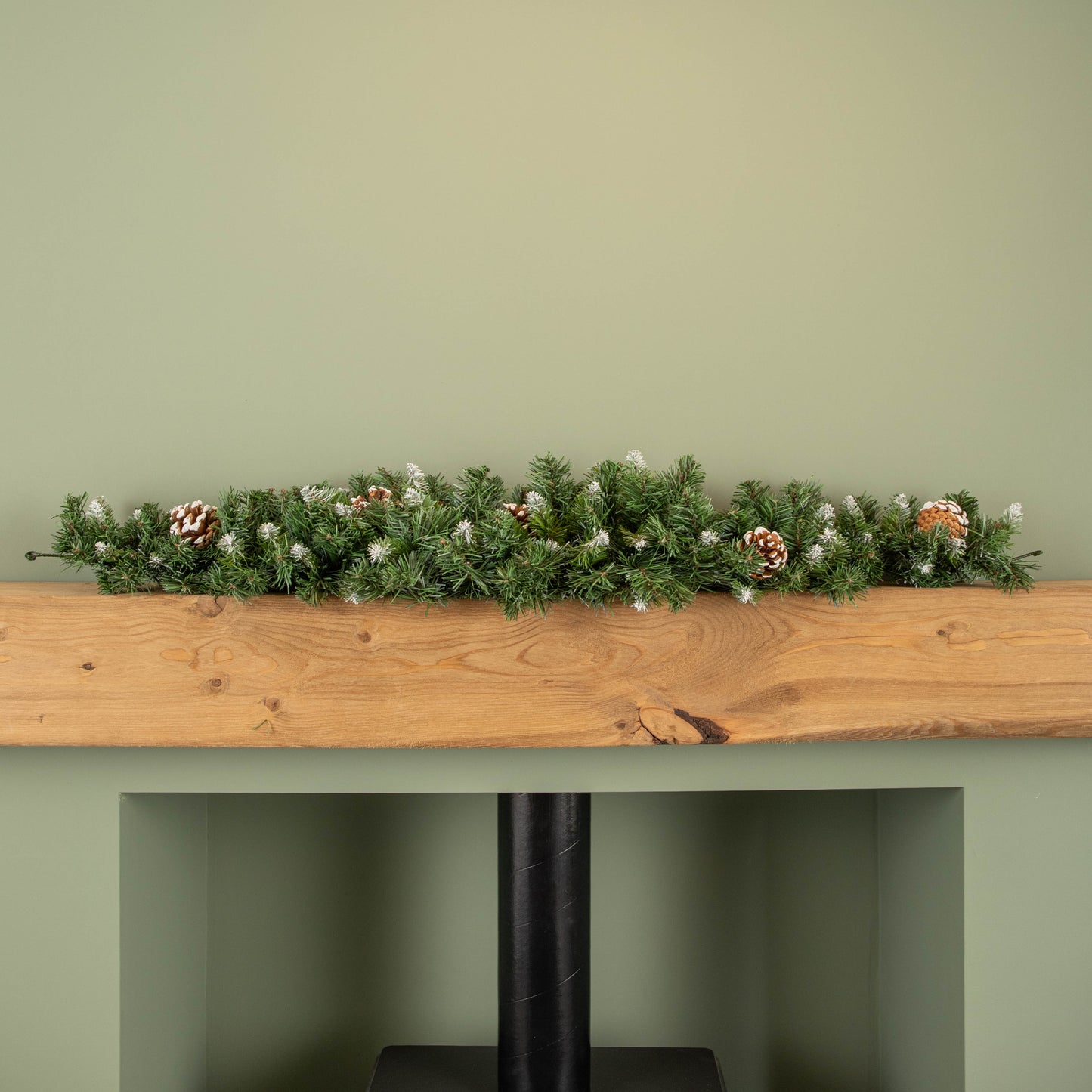 90cm Snow King Fir Christmas Swag Garland with Pine Cones & Snow Tips