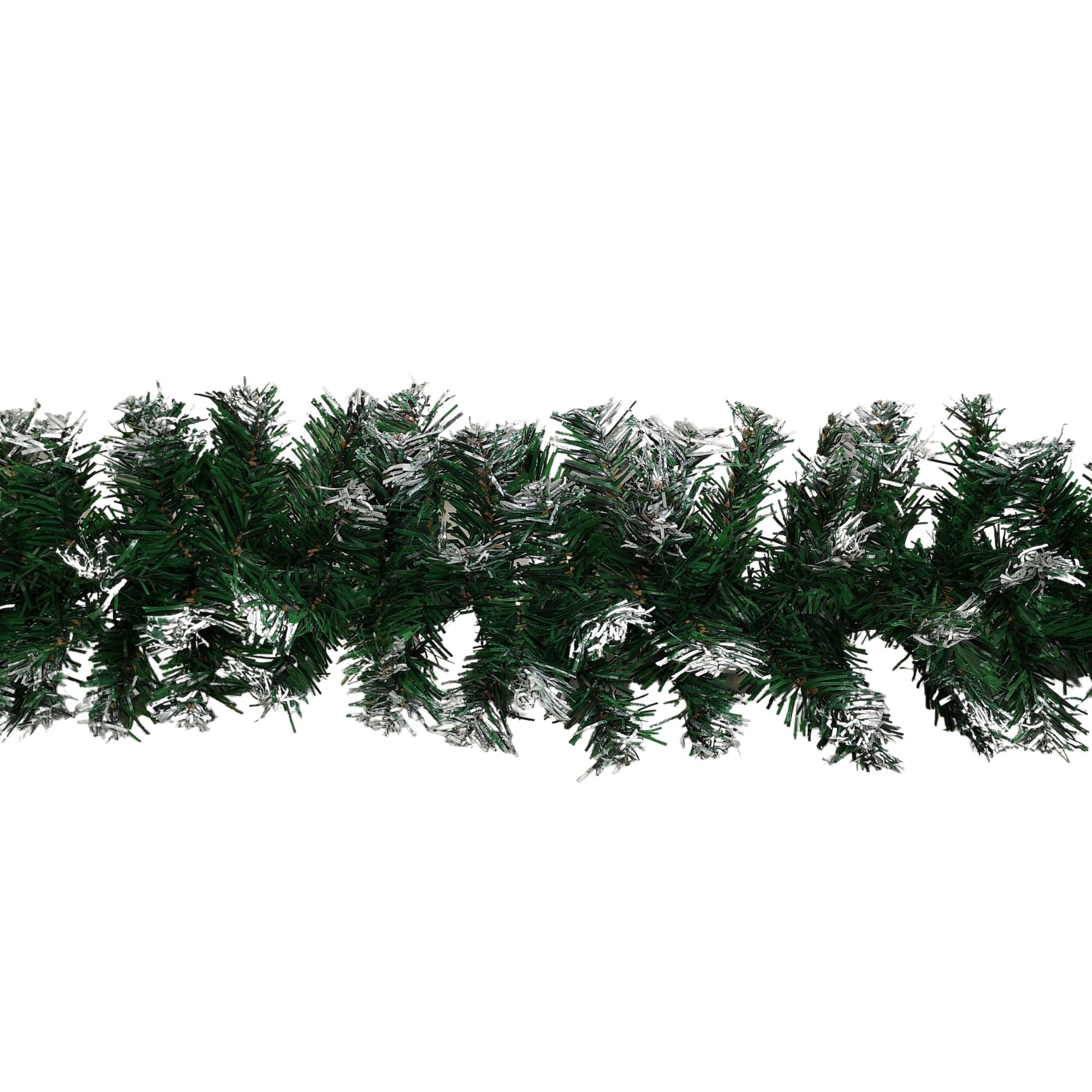 2.7m Snowy Green Christmas Garland with 260 Snow Tipped Christmas Garland Decoration Xmas garlands Decoration for Stairs, Fireplaces, Home Decor New Year Wedding Holiday