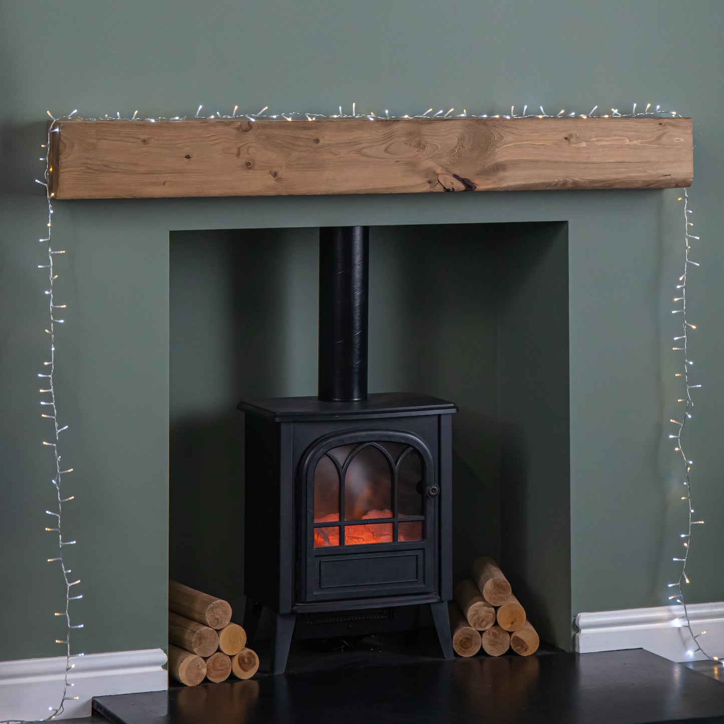 50m 2000 LED TreeBrights Christmas String Lights with Timer in White and Warm White on Clear Cable