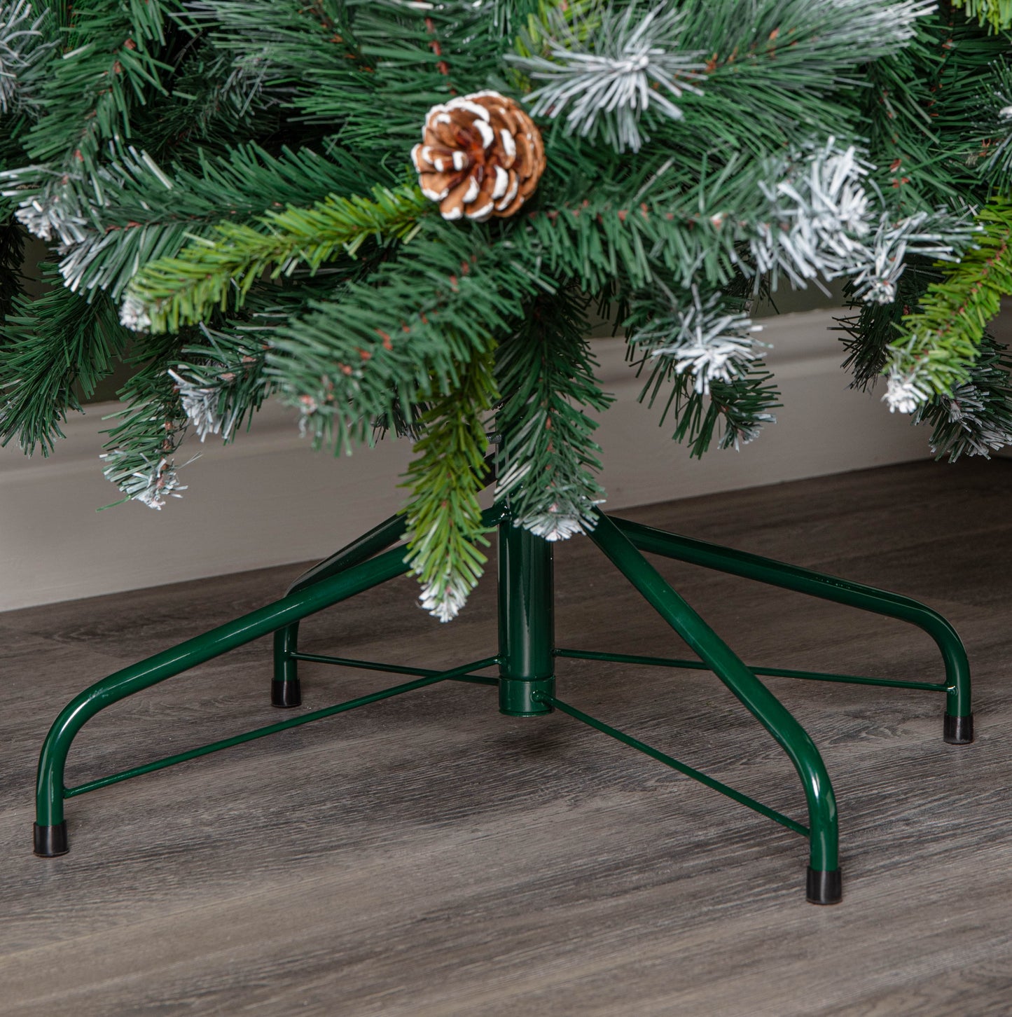 6ft (1.8m) Frosted Glacier Pine Snow Tipped Christmas Tree with Pine Cones and 710 Tips