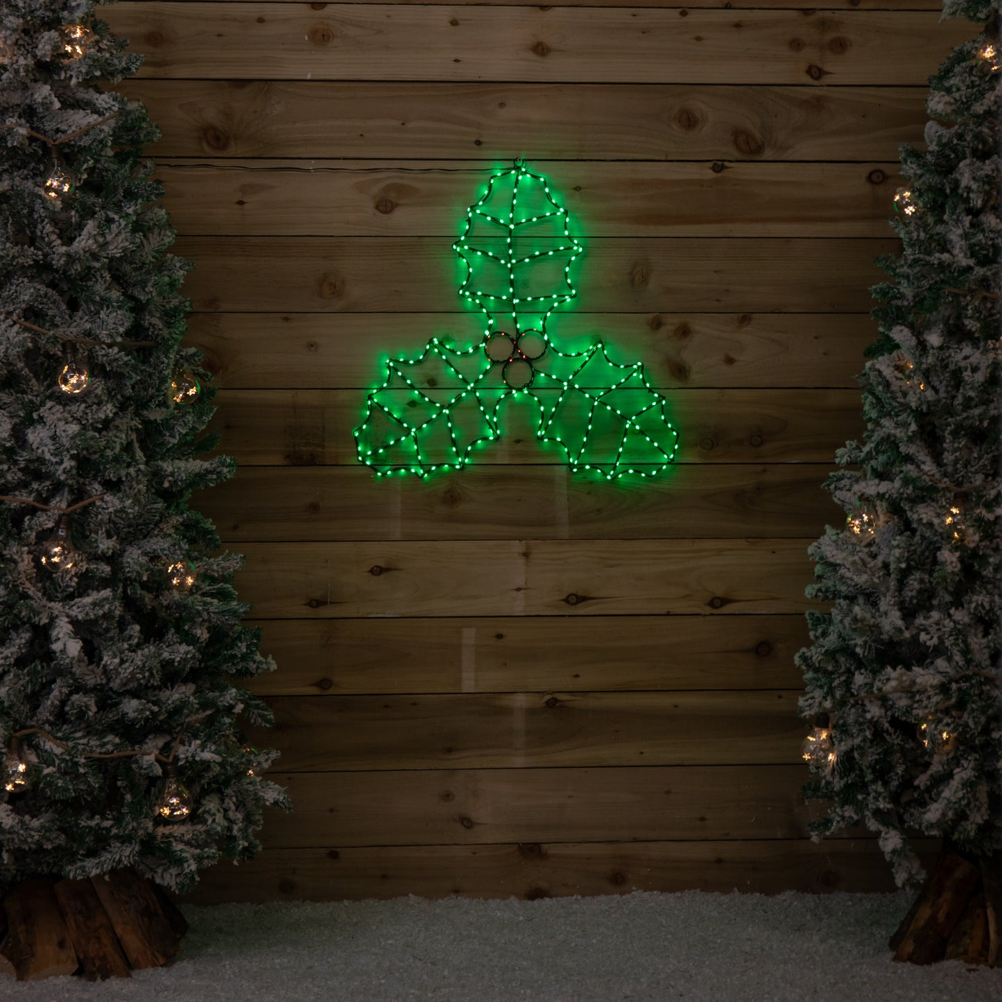 64cm Light up FlexiBrights Christmas Holly and Berries Decoration with 268 Green & Red LEDs