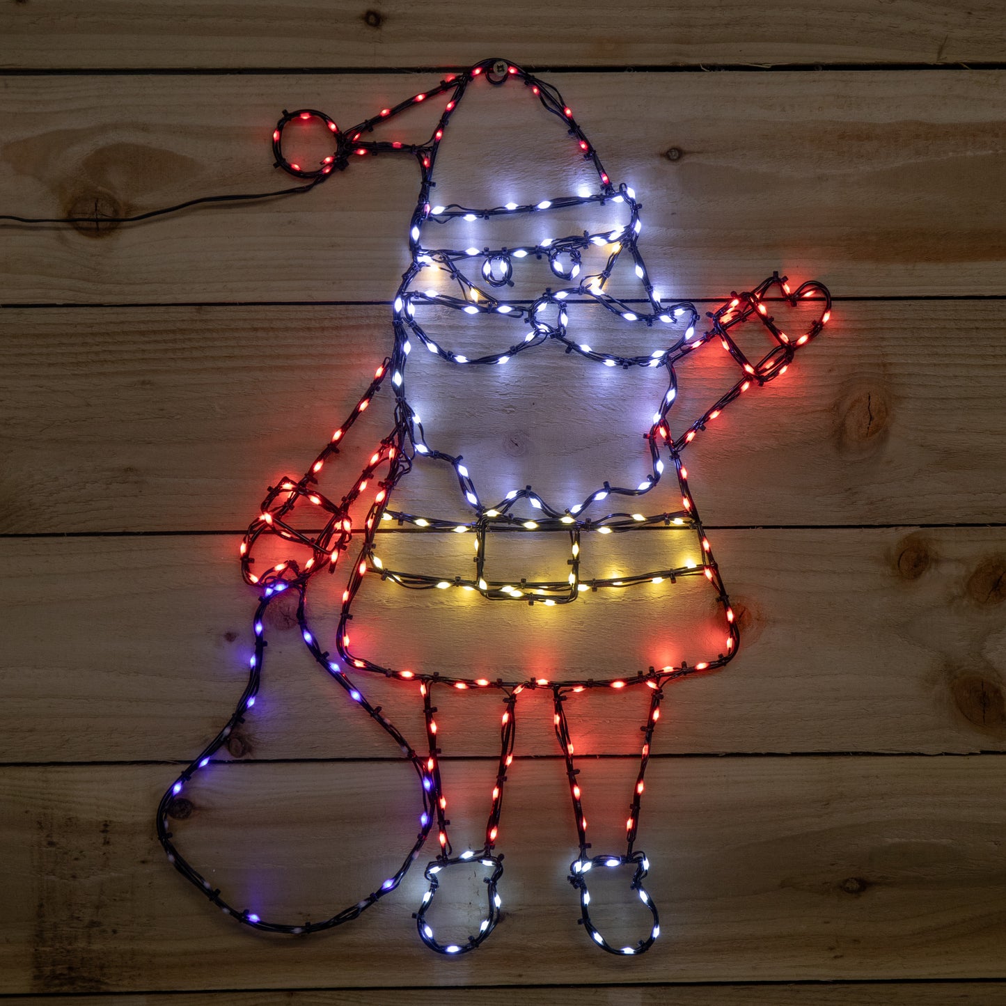 59cm x 45cm Light up FlexiBrights Christmas Santa Silhouette with 237 Multi-Coloured LEDs