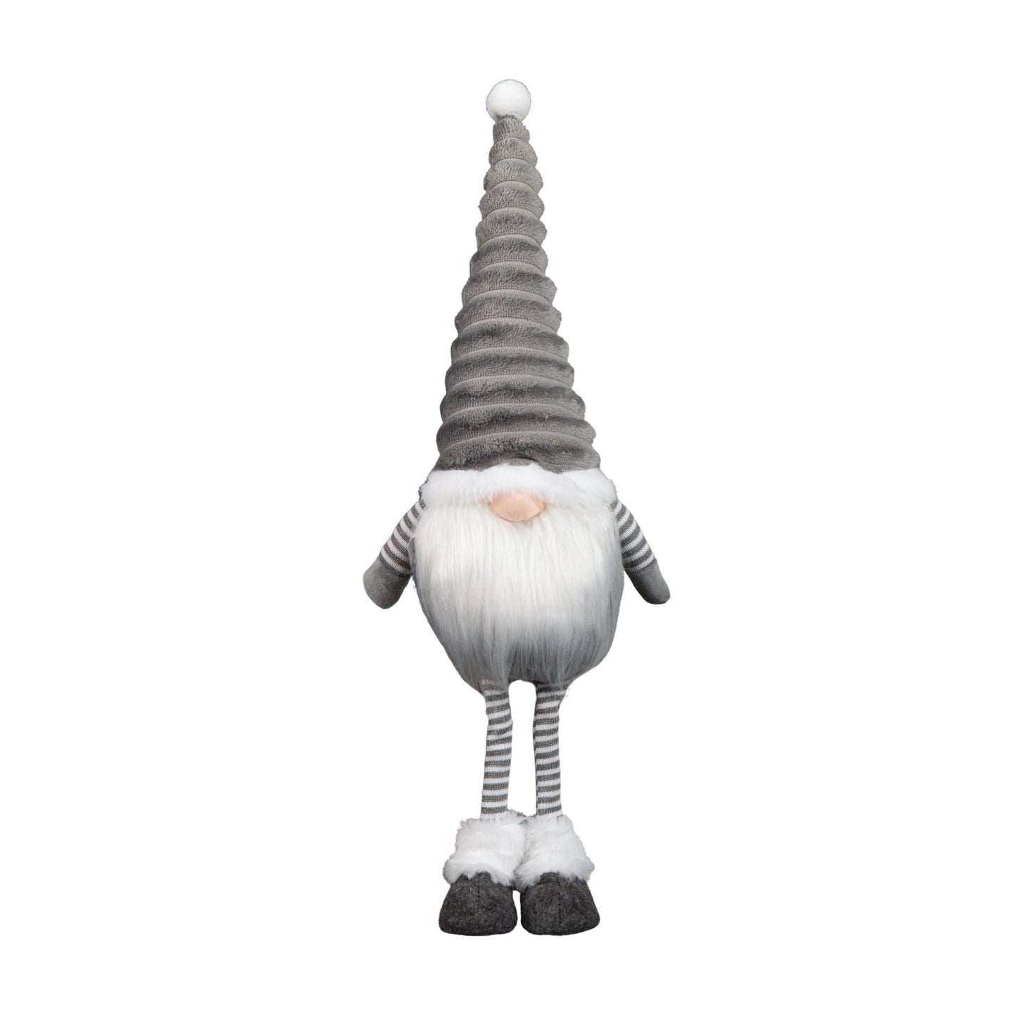 53cm Standing Plush Christmas Gonk with Grooved Hat in Grey