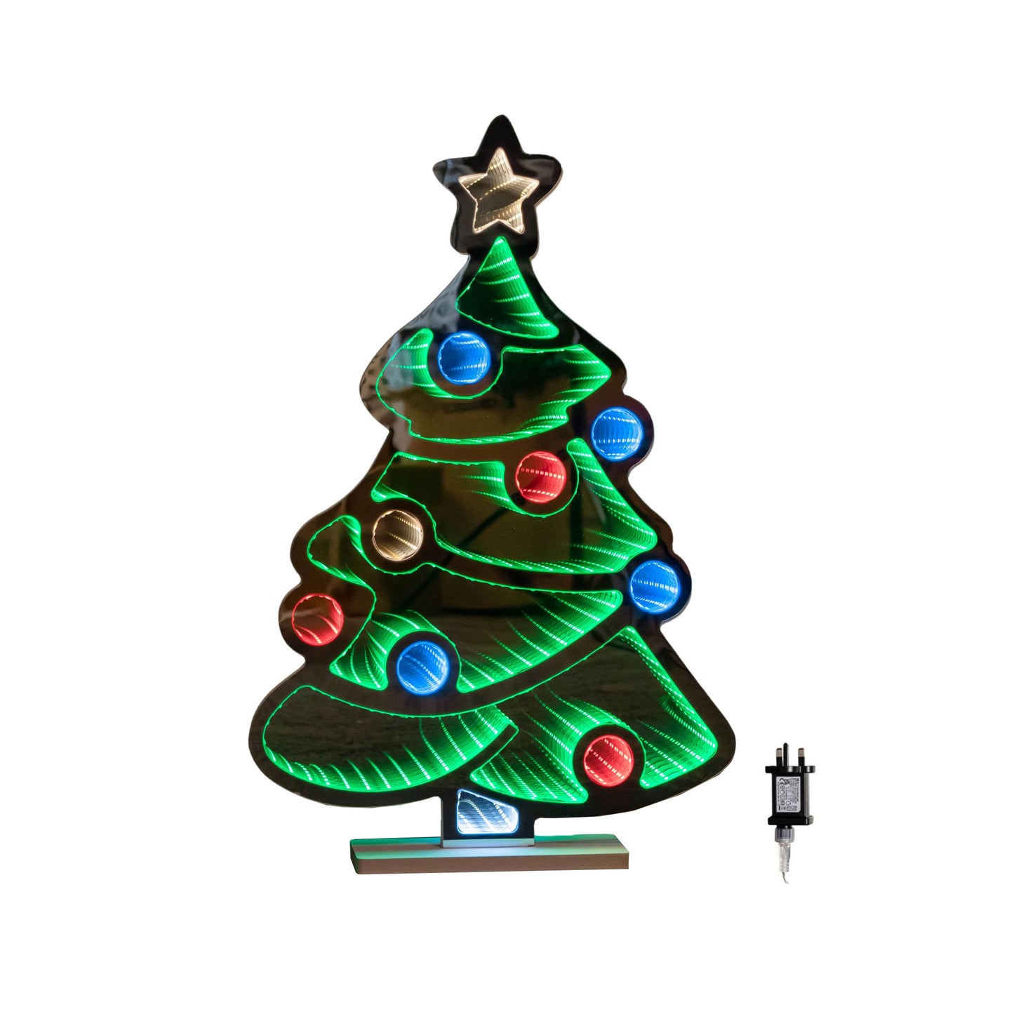 60cm Light up Christmas Tree Infinity Decoration with Multi-Coloured LEDs