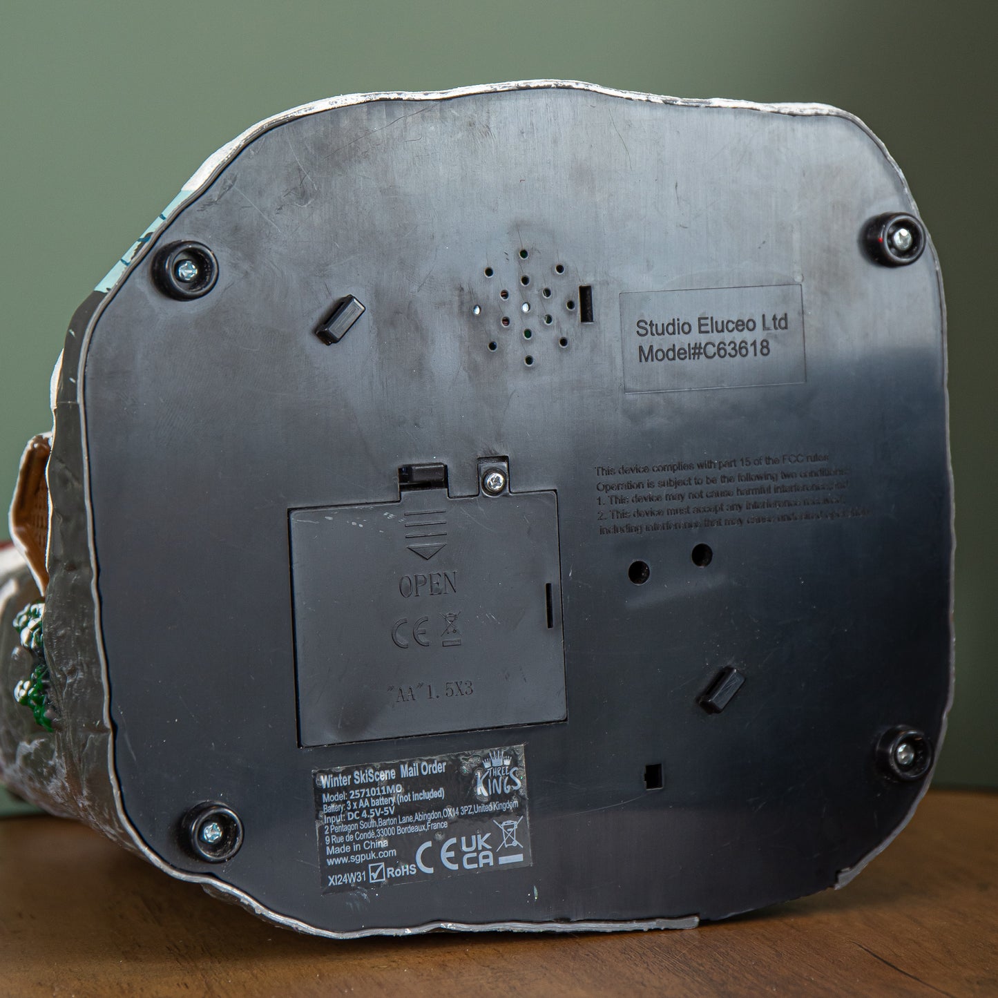 30cm Light up Christmas Winter Ski Village Scene with Music and LEDs