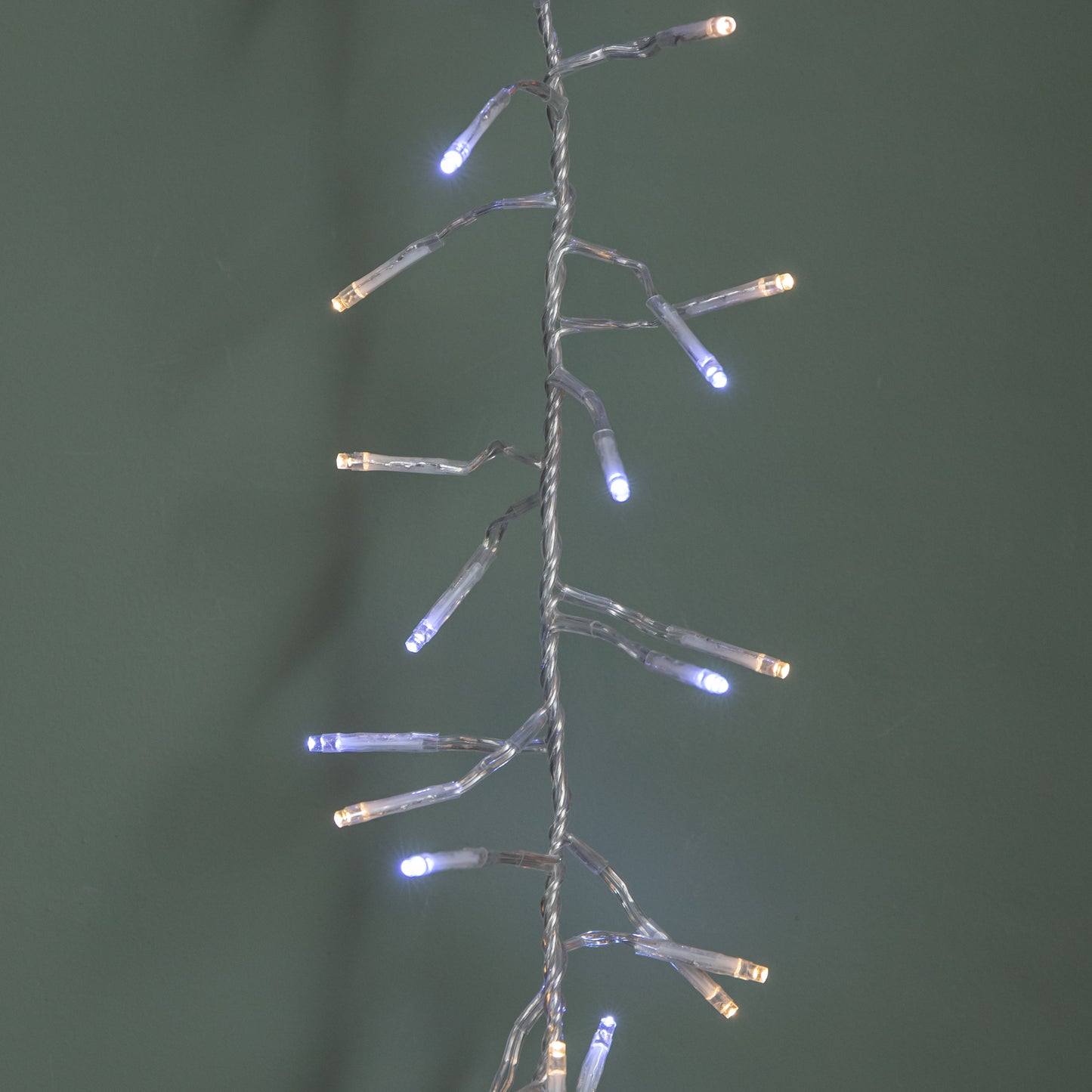 9.3m 720 LED Christmas Cluster String Lights with Timer in White & Warm White on Clear Cable