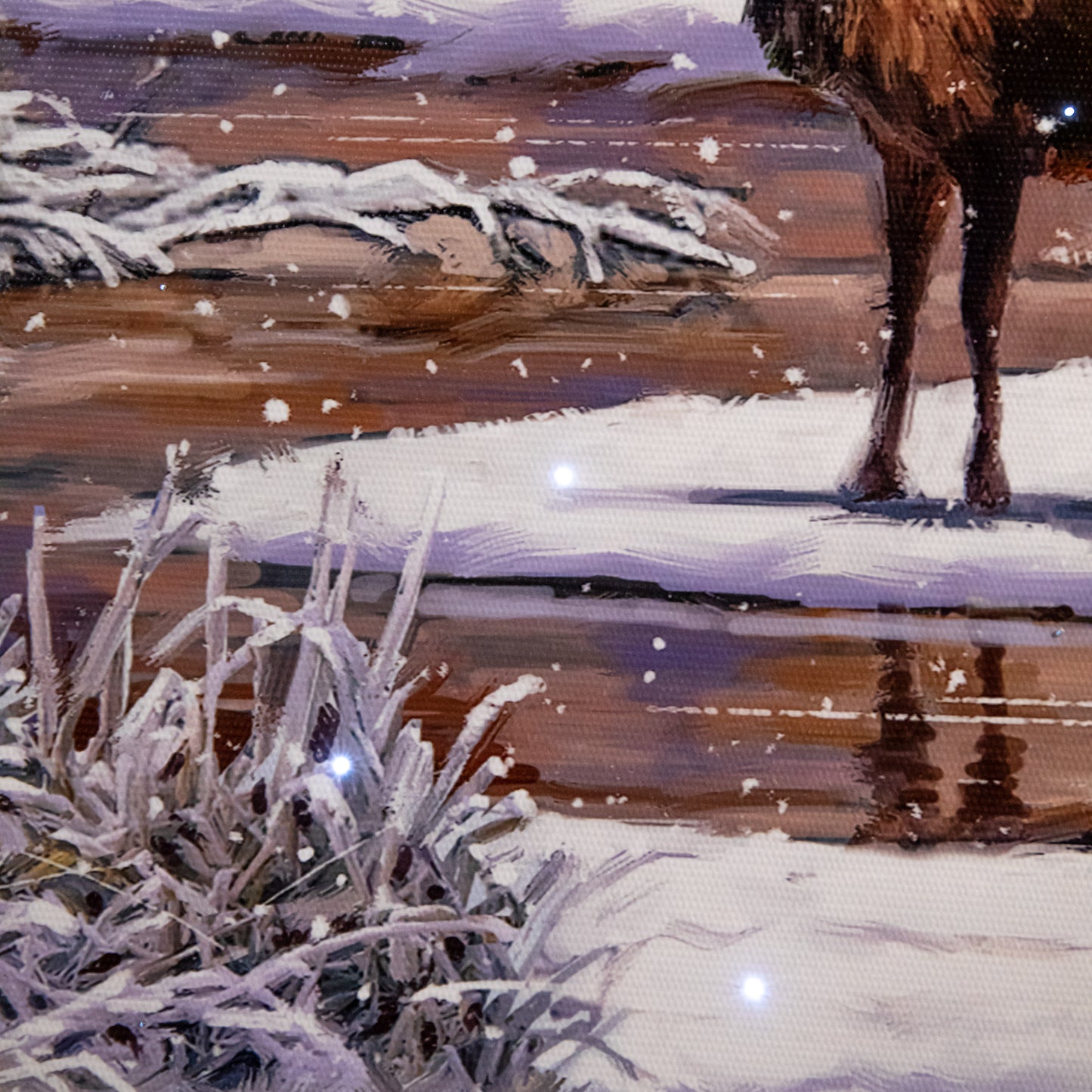 40cm Battery Operated Light up Family of Deers Christmas Canvas with LEDs