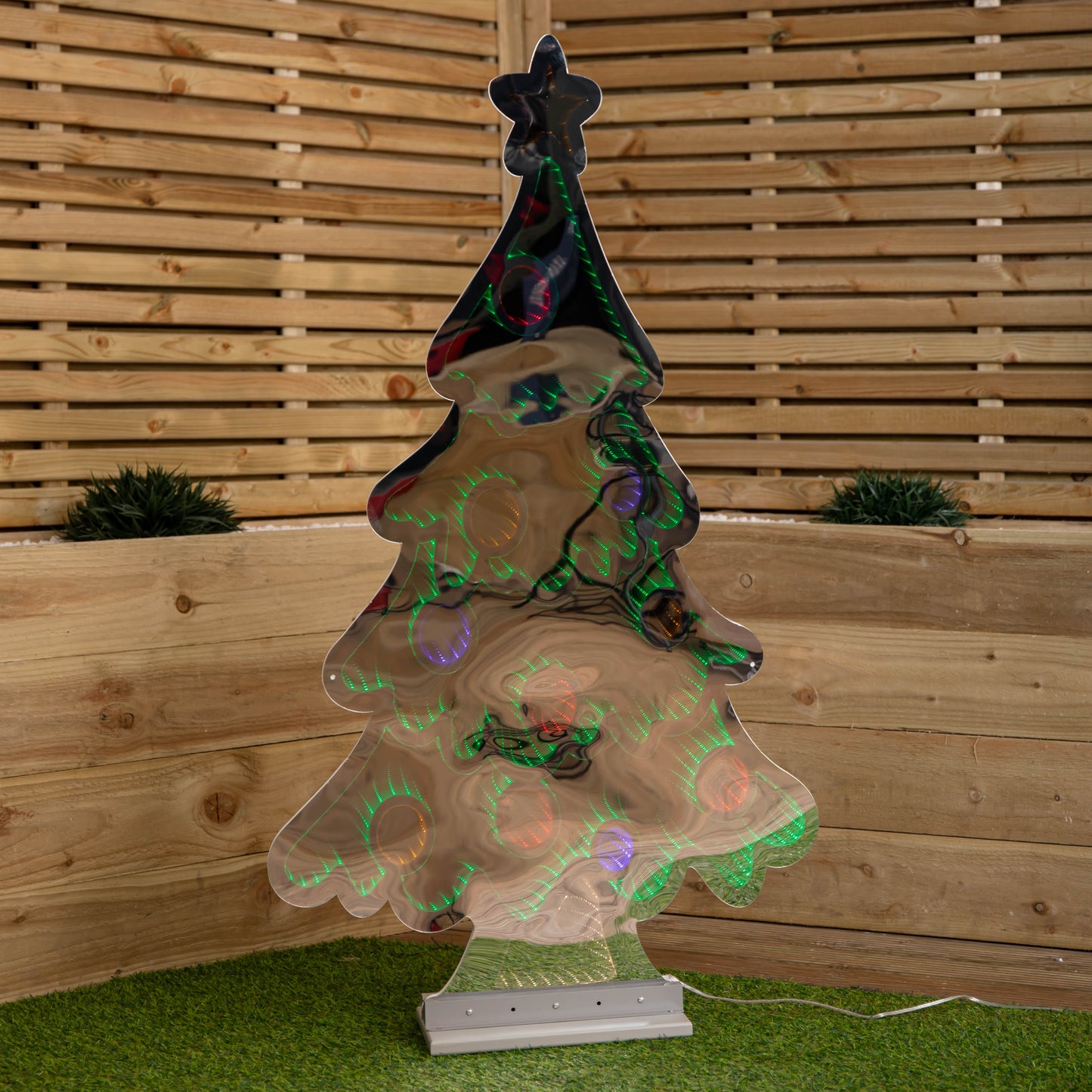 4ft (1.2m) Tall Light up Christmas Tree Infinity Decoration with Multi-Coloured LEDs