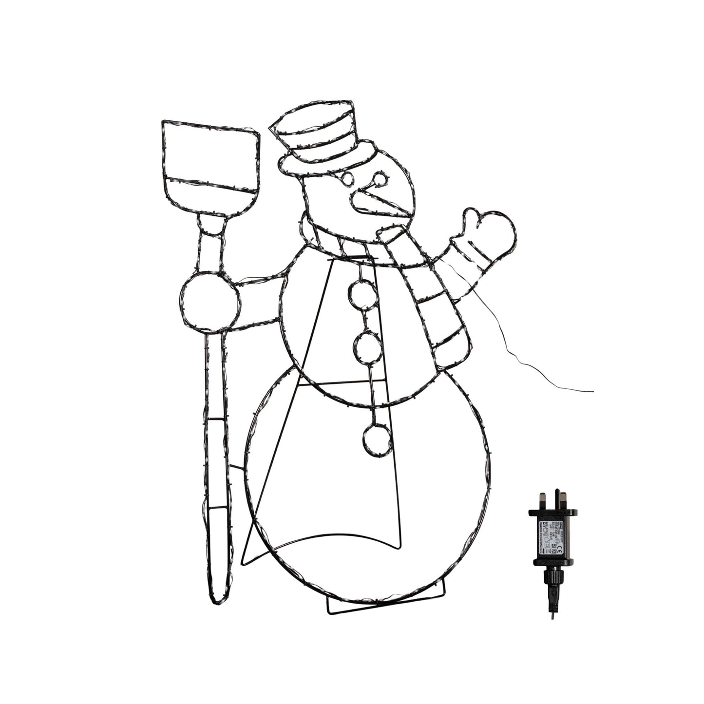 1m x 78cm Light up Standing Christmas Snowman with 390 Multi-Coloured LEDs