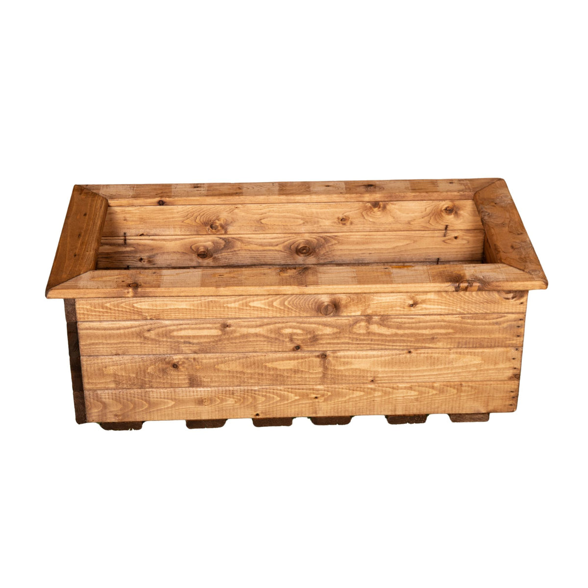 Hand Made 82cm x 40cm Rustic Wooden Medium Garden Trough / Flower Bed Planter