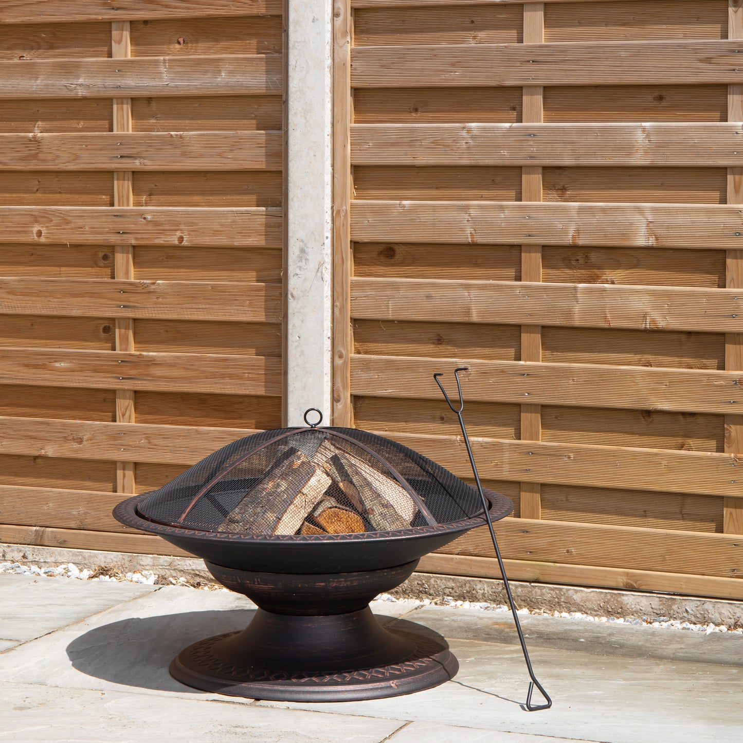 50cm Bronze Effect Steel Toscana Outdoor Garden Fire Pit