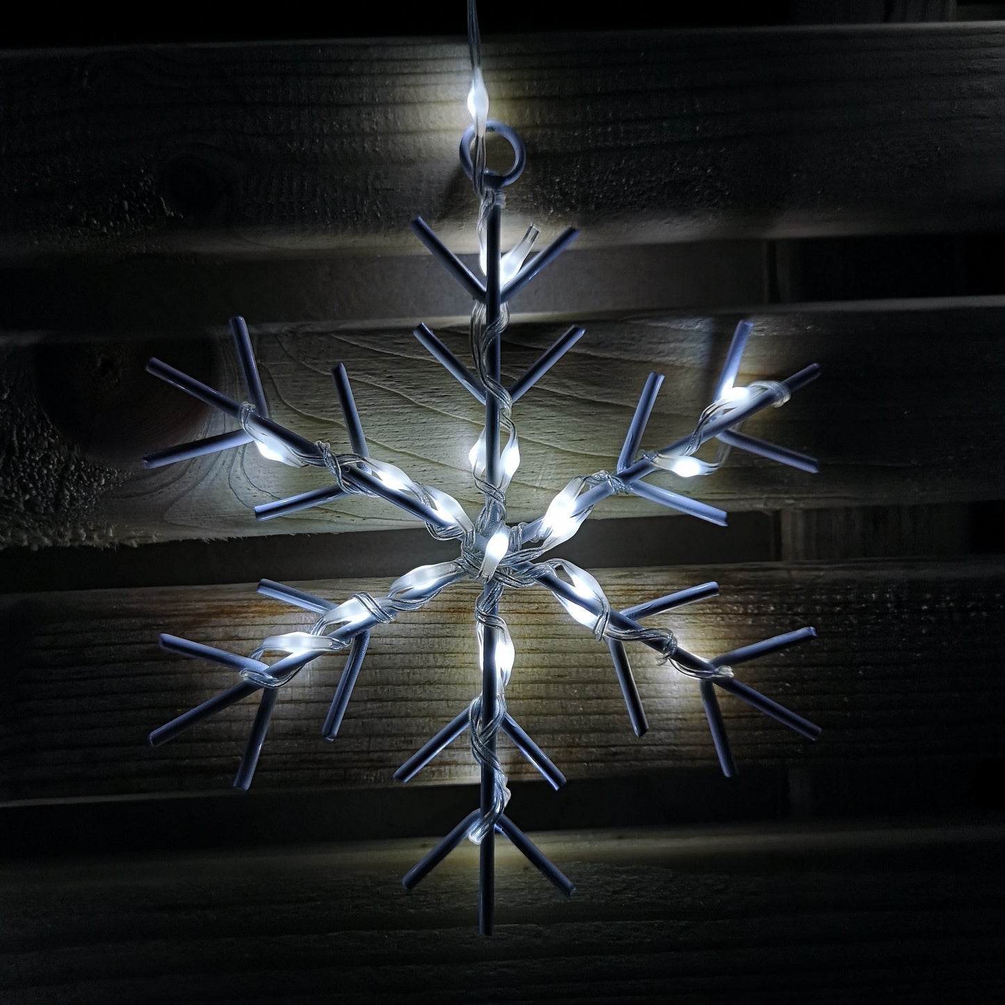 1.2m LED Snowflake Curtain Lights Christmas Decorations in Cool White