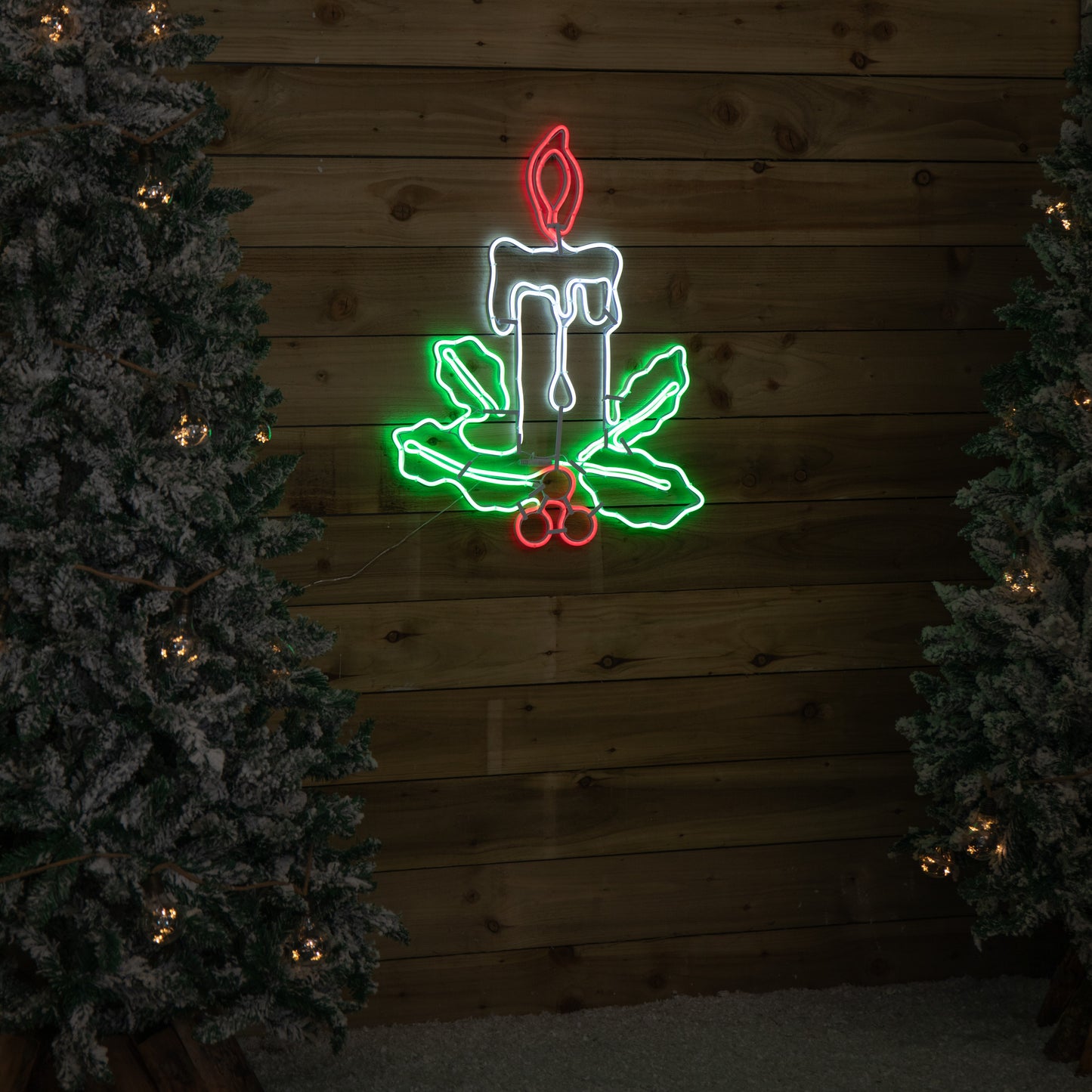 72cm Light up Neon Flex Effect Christmas Candle Decoration with Multi-Coloured LEDs