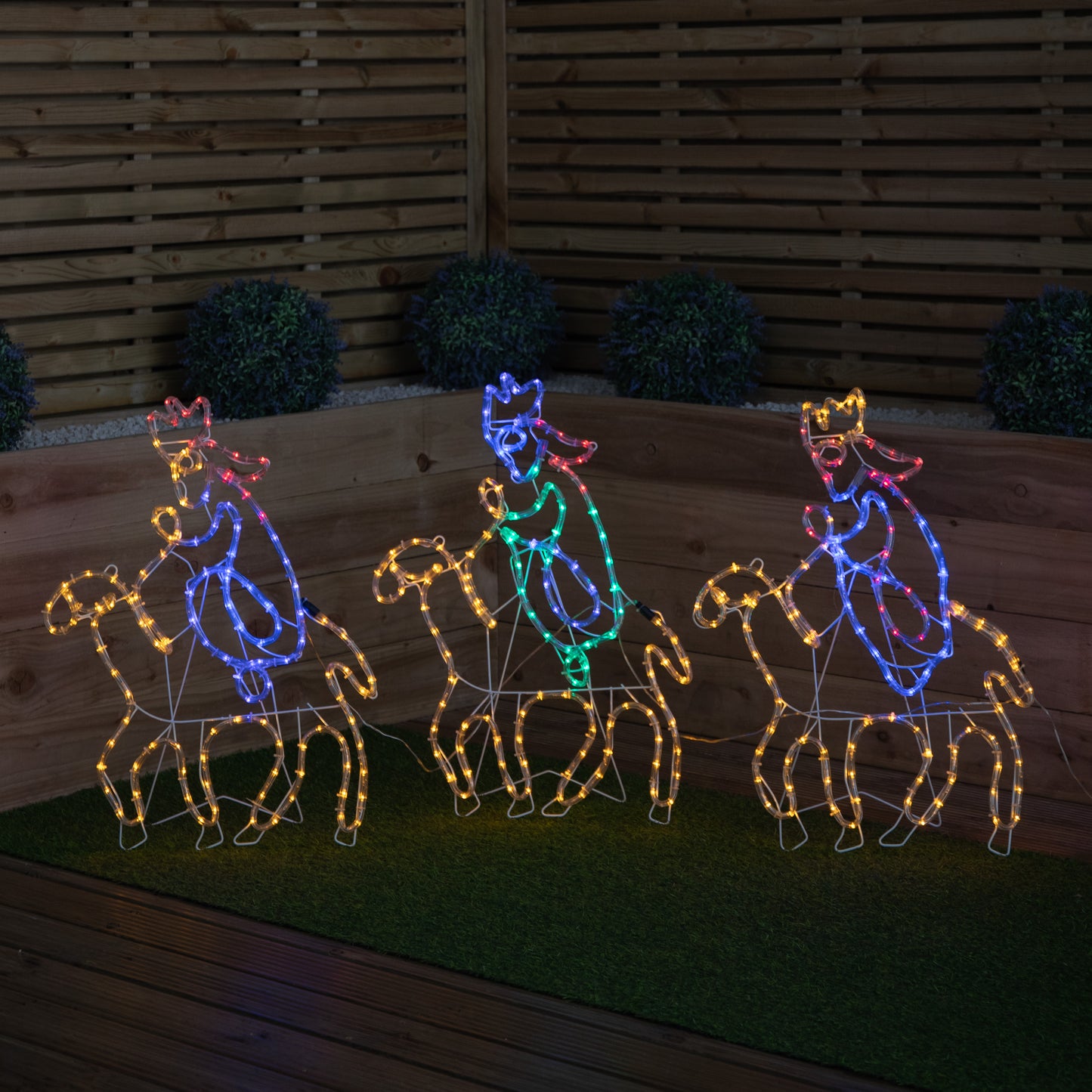 70cm Light up Three Wise Men Silhouette Rope Light Christmas Decoration with LEDs
