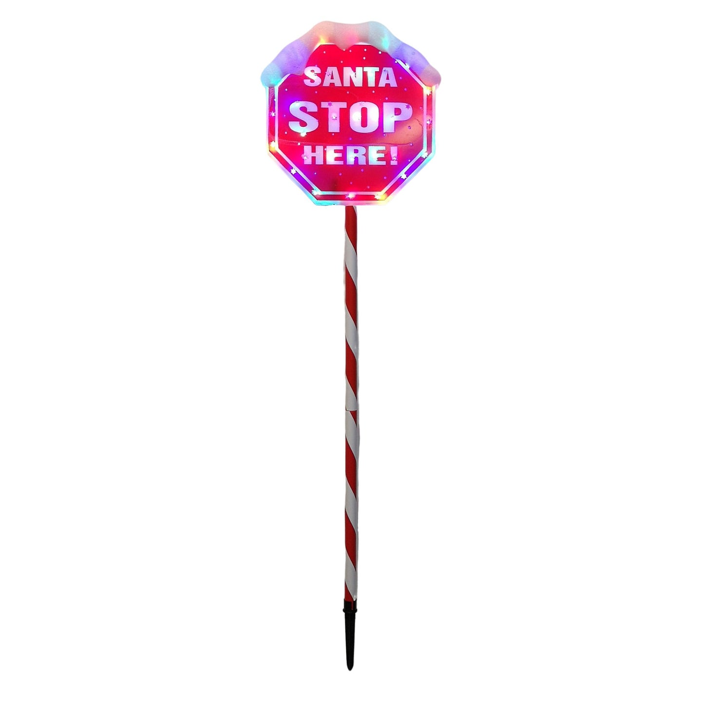 Premier Christmas Light up Santa stop here Garden Patio Sign 110m