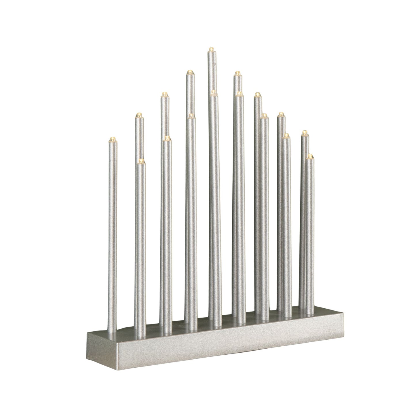 29cm Battery Operated Light up Silver Christmas Candle Bridge with 17 LEDs