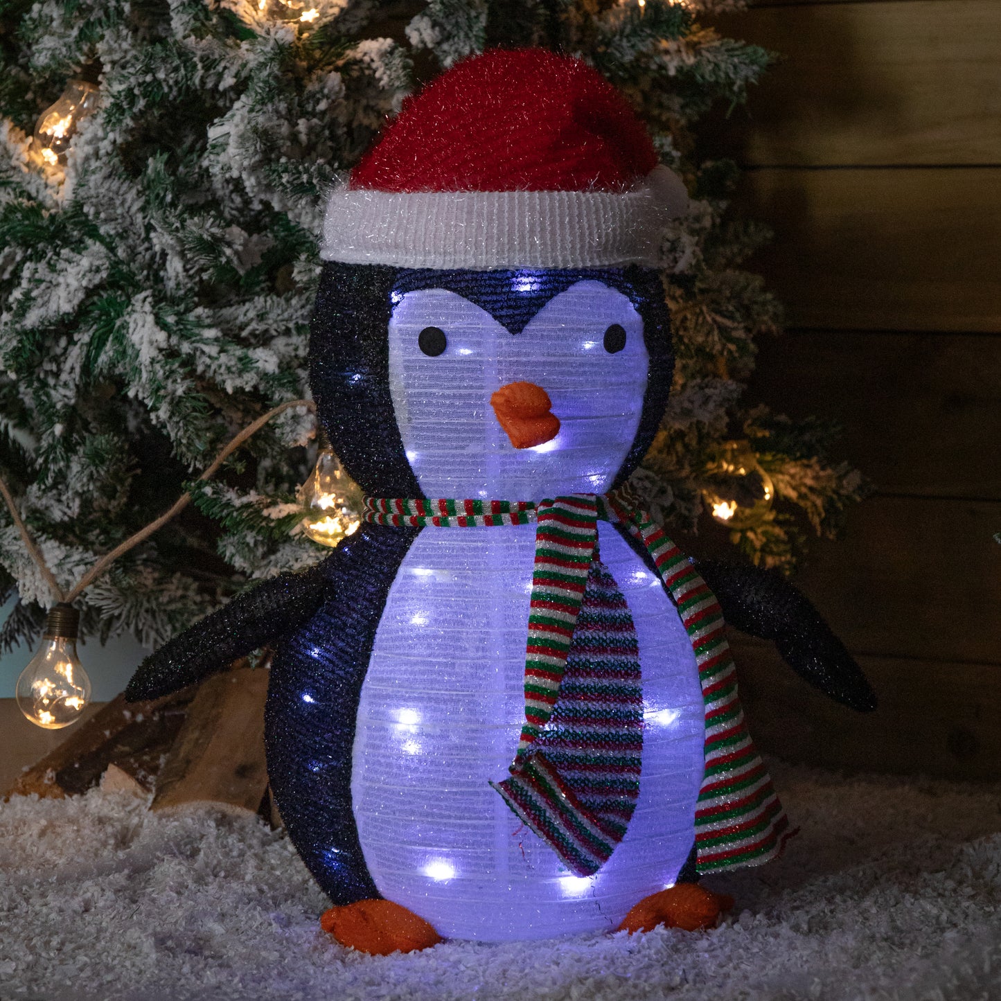 72cm Battery Operated Light up Pop up Christmas Penguin with Cool White LEDs