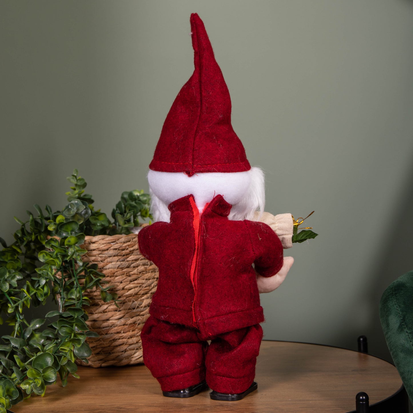 35cm Battery Operated Musical Walking Christmas Gonk Decoration in Red