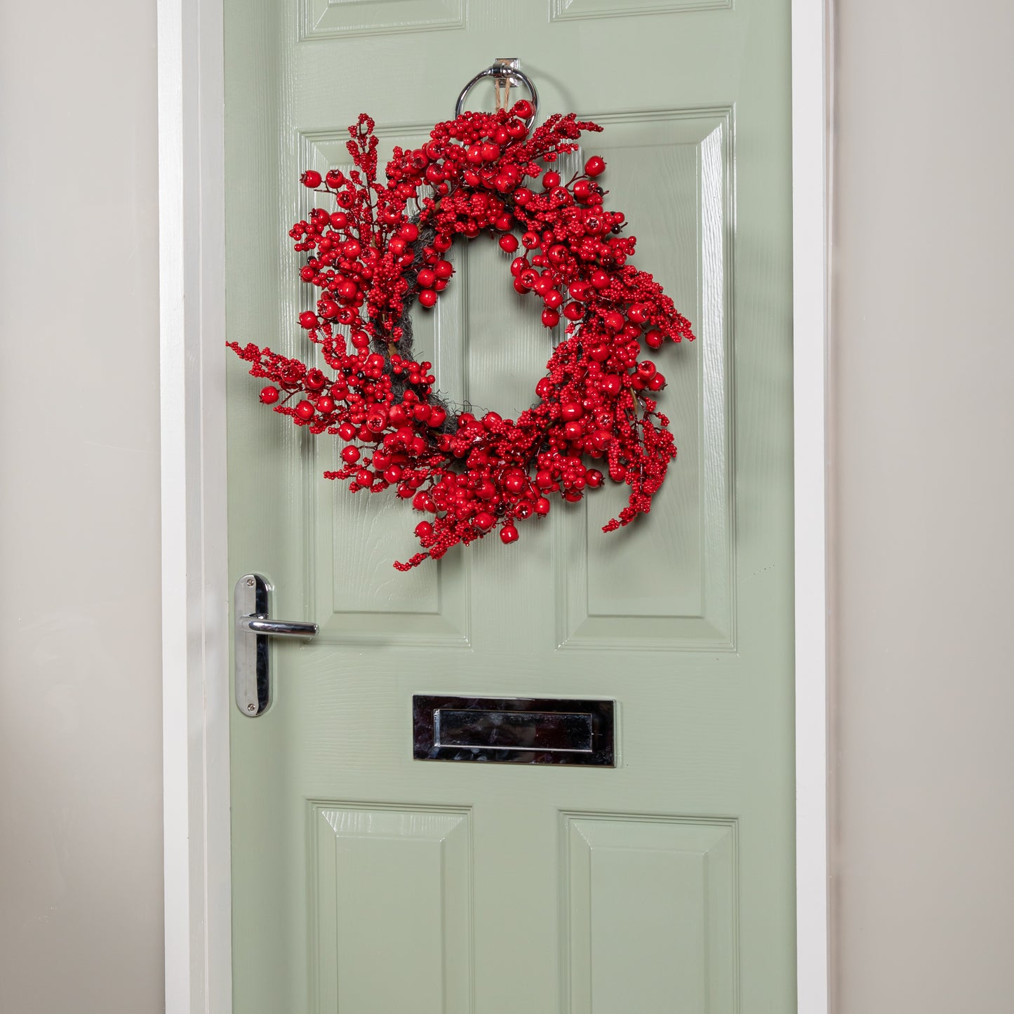 60cm Hanging Red Berry Burst Christmas Wreath
