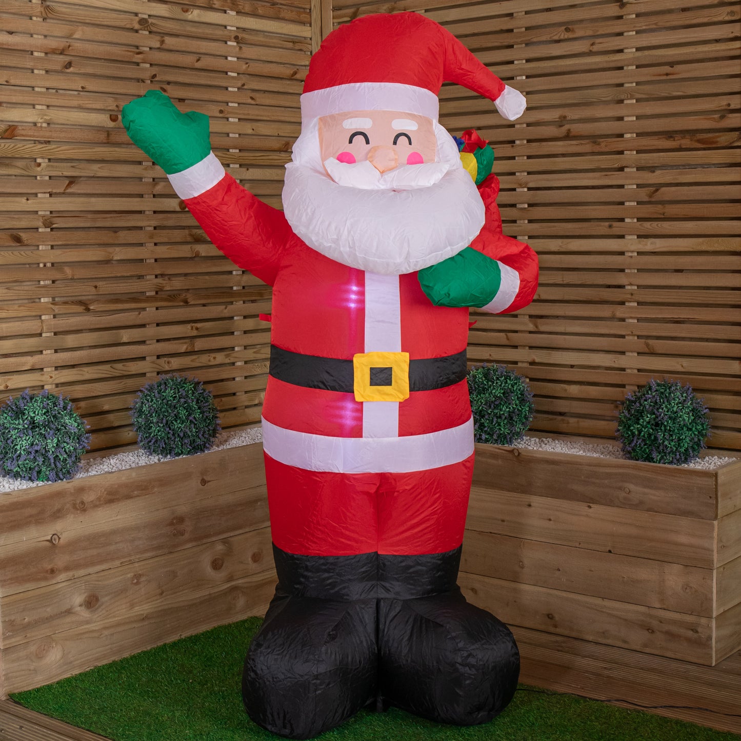 6ft (190cm) LED Christmas Inflatables Outdoor Santa Claus With Gifts Decorations