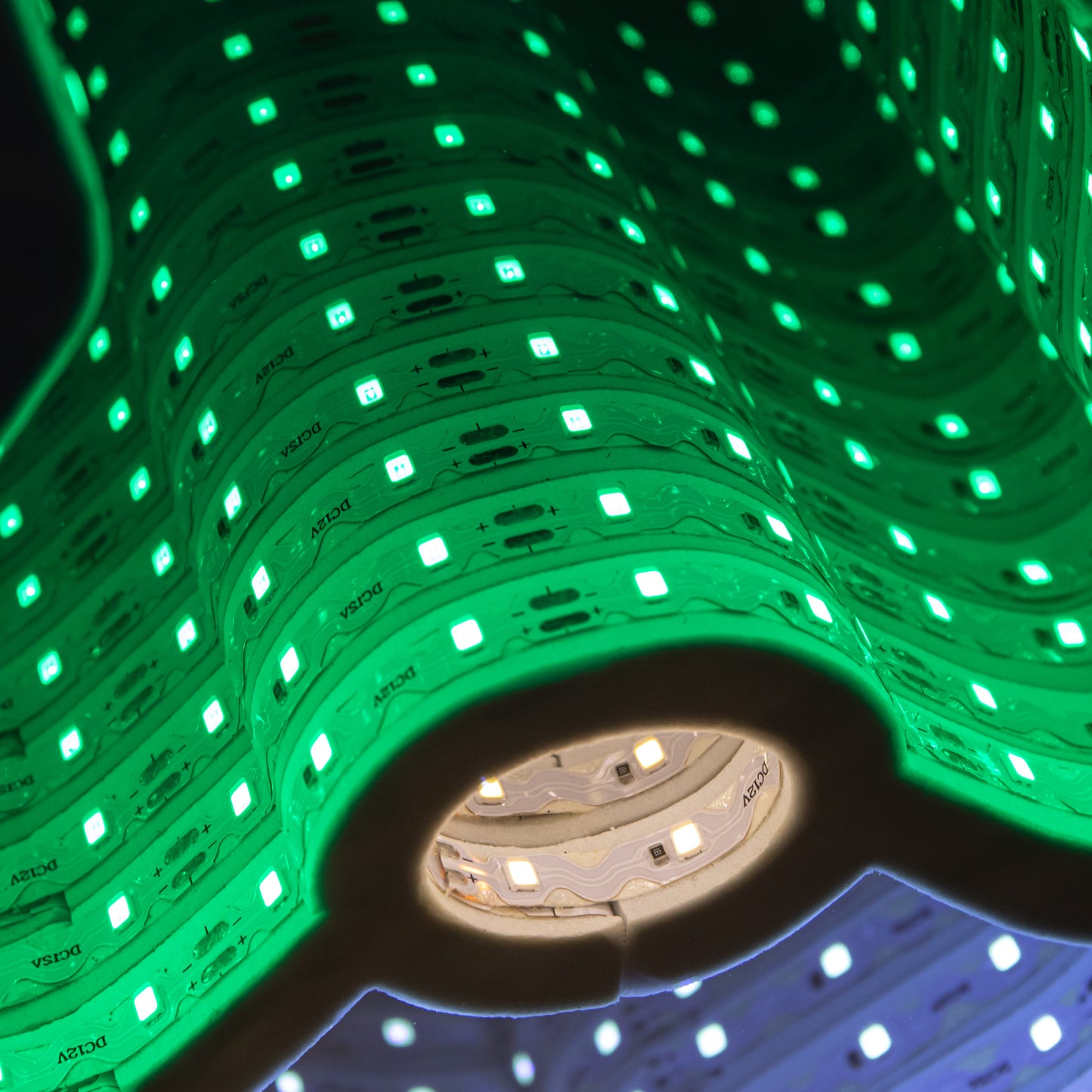 Factory Seconds: 30cm Infinity Light up Christmas Gonk Decoration with Green & White LEDs on Metal Base