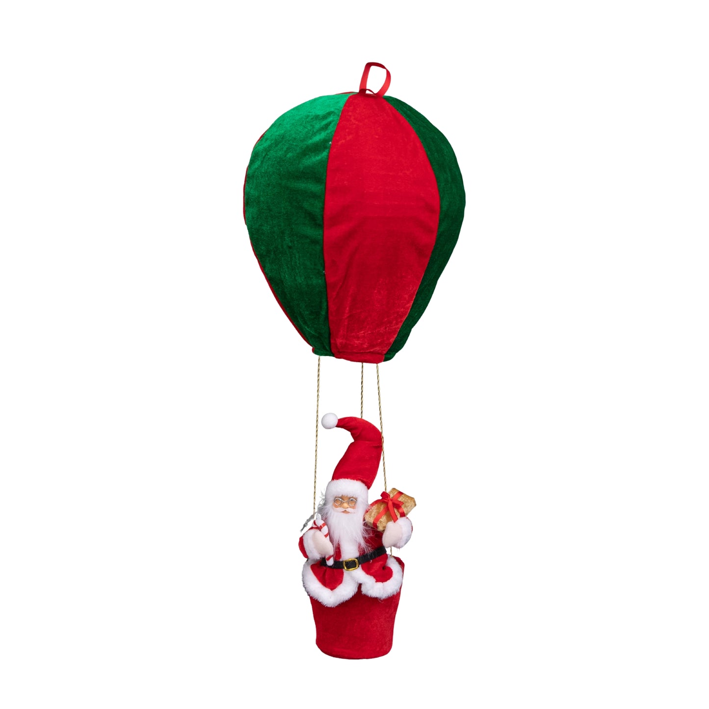 80cm Red and Green Santa's Hot Air Balloon Hanging Christmas Decoration