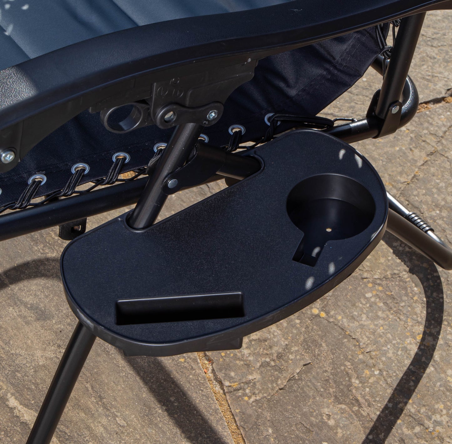 Luxury Padded Multi Position Zero Gravity Garden Relaxer Chair Lounger in Grey & Black