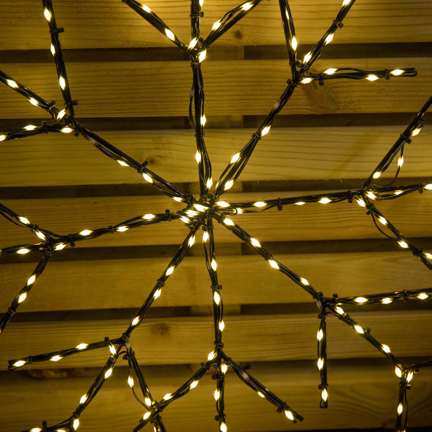 61cm Light up Twinkling Christmas Snowflake with 196 Warm White LEDs