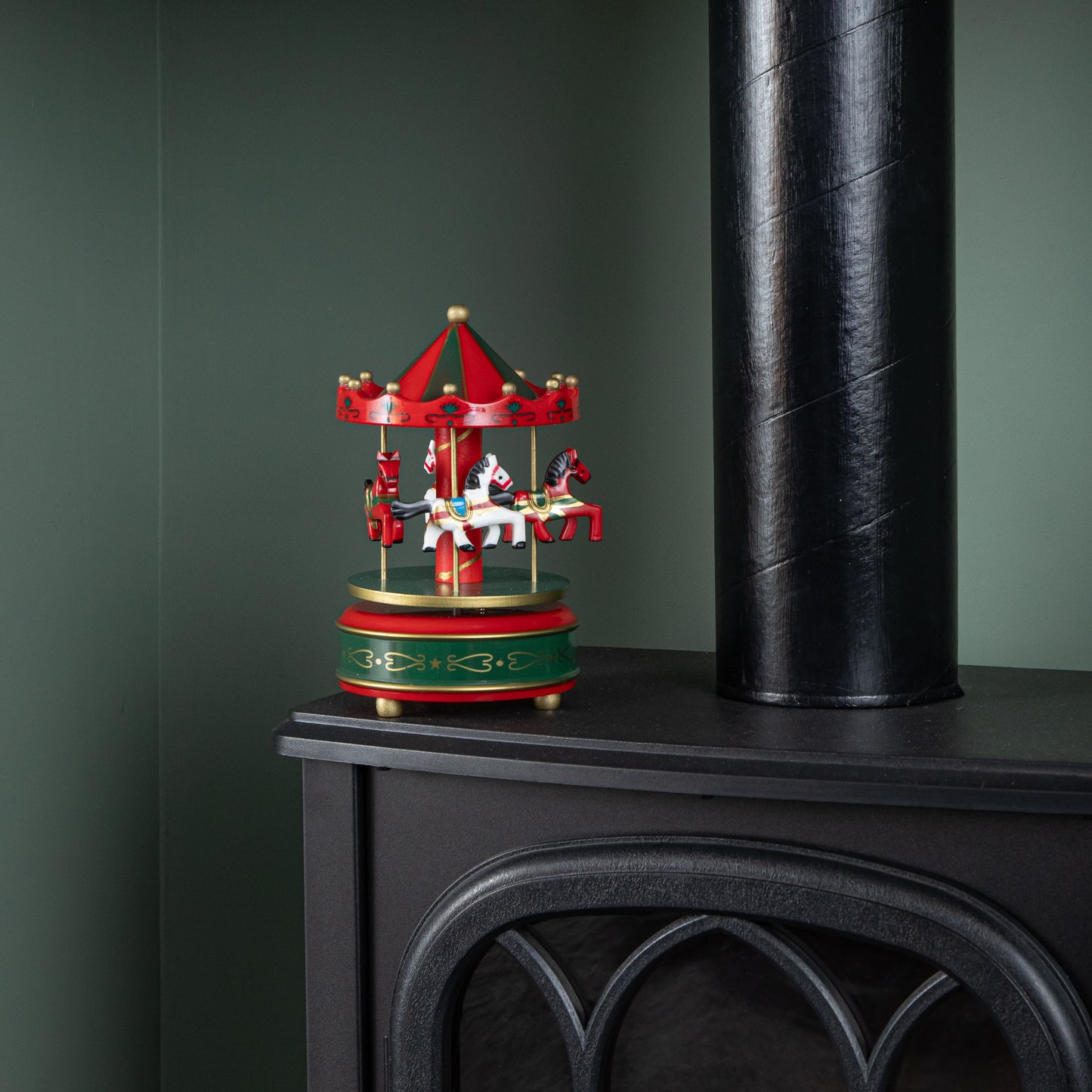 18cm Wind up Musical Christmas Carousel Decoration