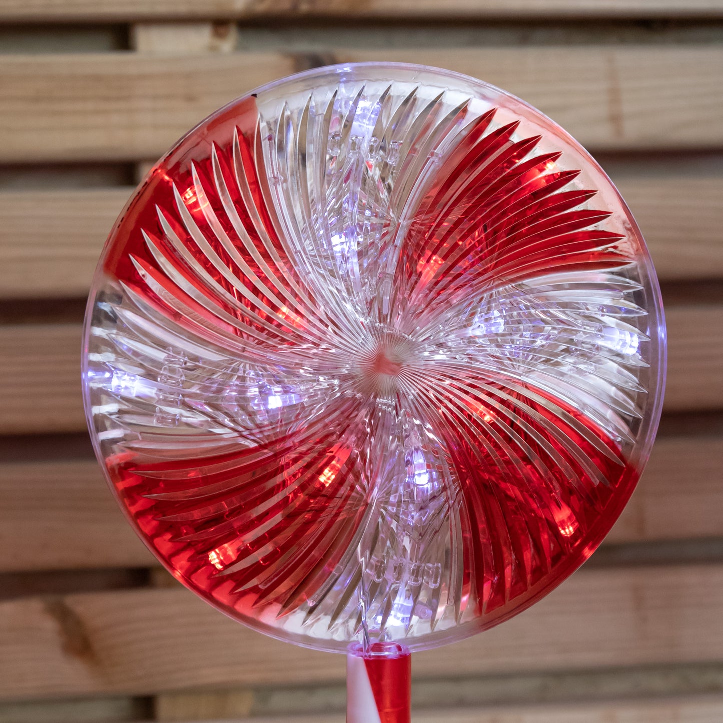 70cm Battery Powered Light up Candy Swirl Pathlights with Red and White LEDs