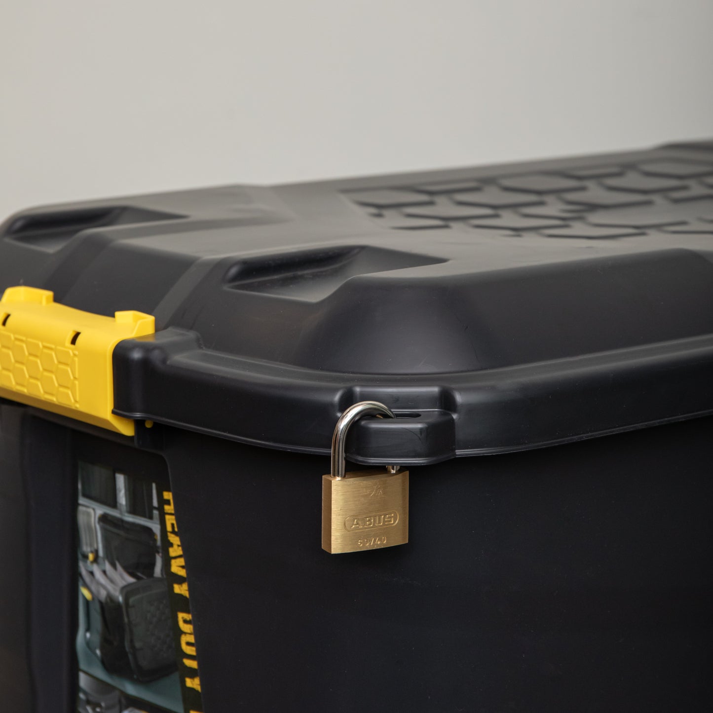 145L & 2 x 60L Heavy Duty Lockable Stackable Storage Trunks on Wheels in Black