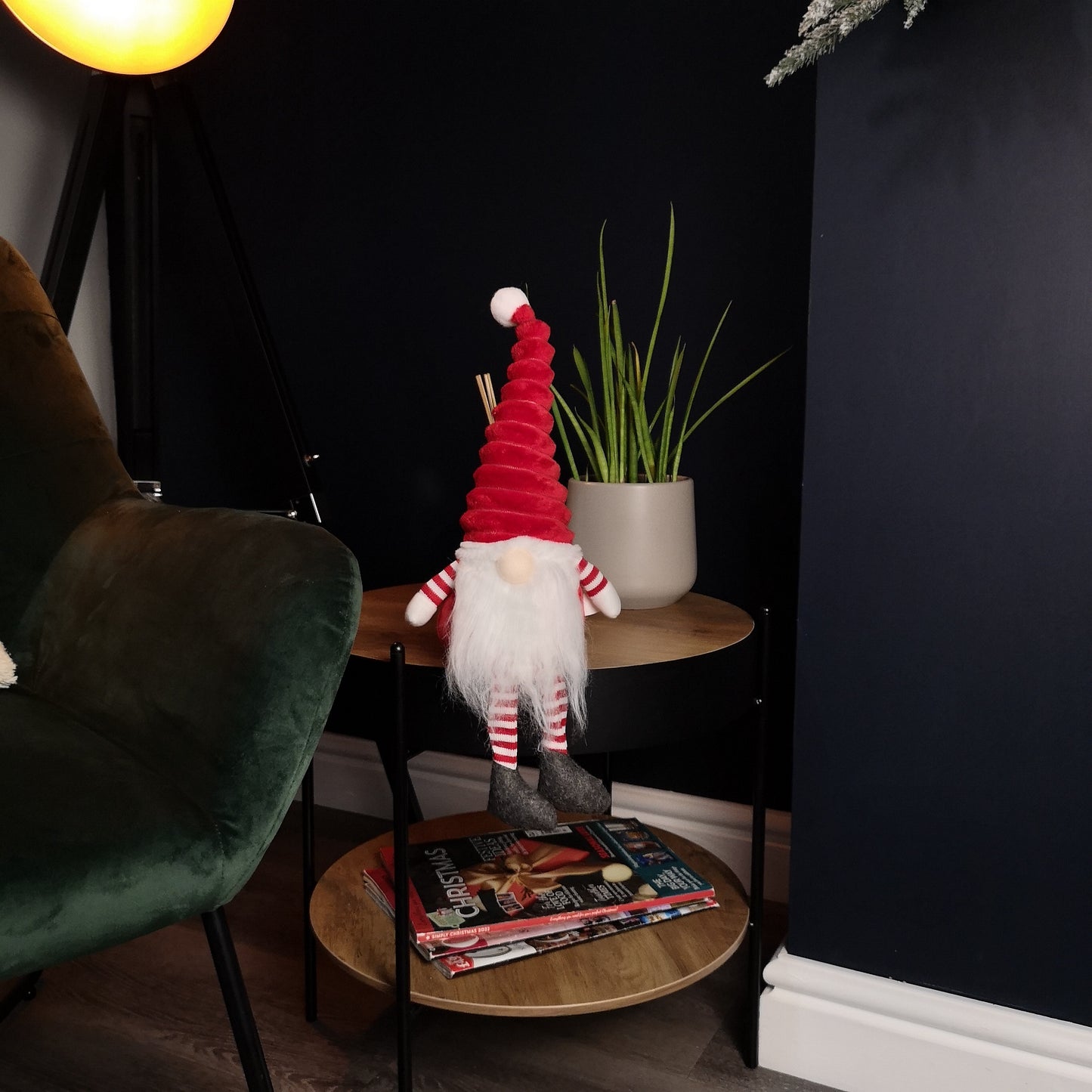 44cm Sitting Plush Christmas Gonk with Dangly Legs in Red