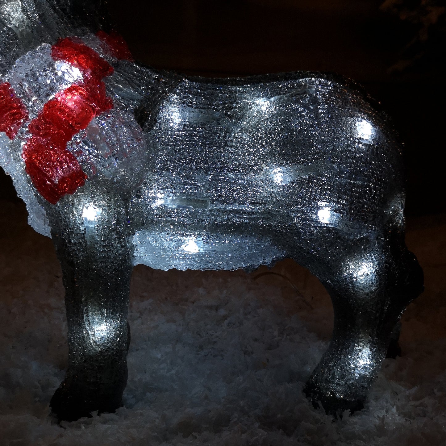 34cm Battery Operated LED Light up Acrylic Christmas Donkey Decoration