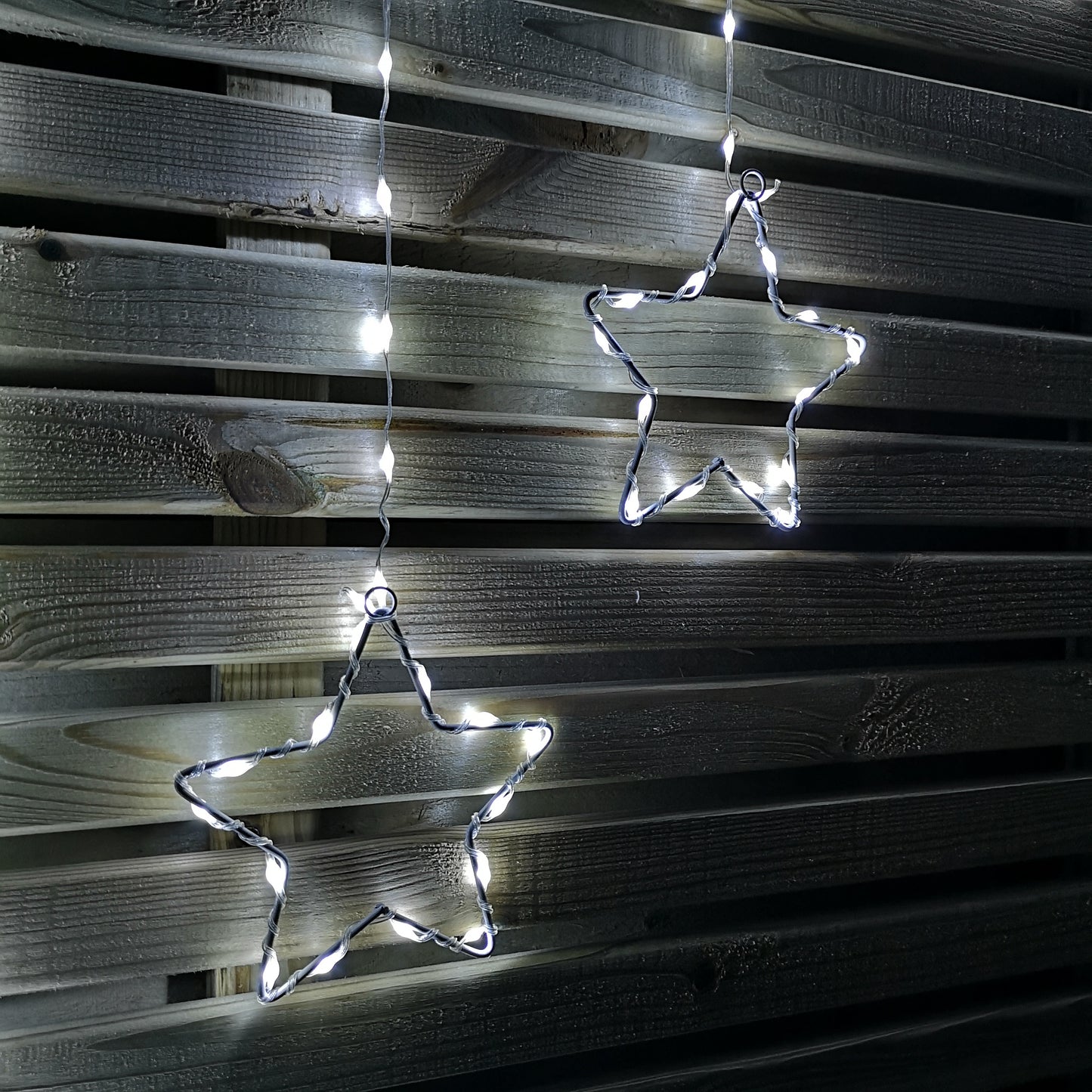 Factory Seconds: 1.2m Cool White LED Star Curtain Lights Christmas Decorations