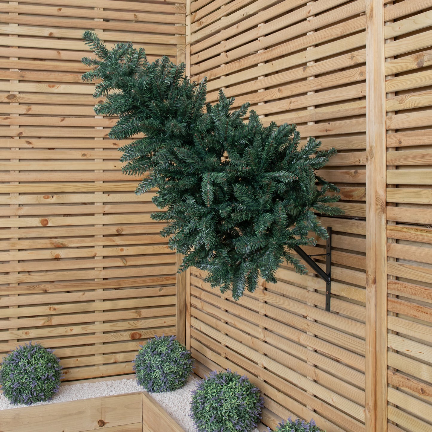 3ft (90cm) Artificial Wall Mounted Christmas Tree with Wall Bracket