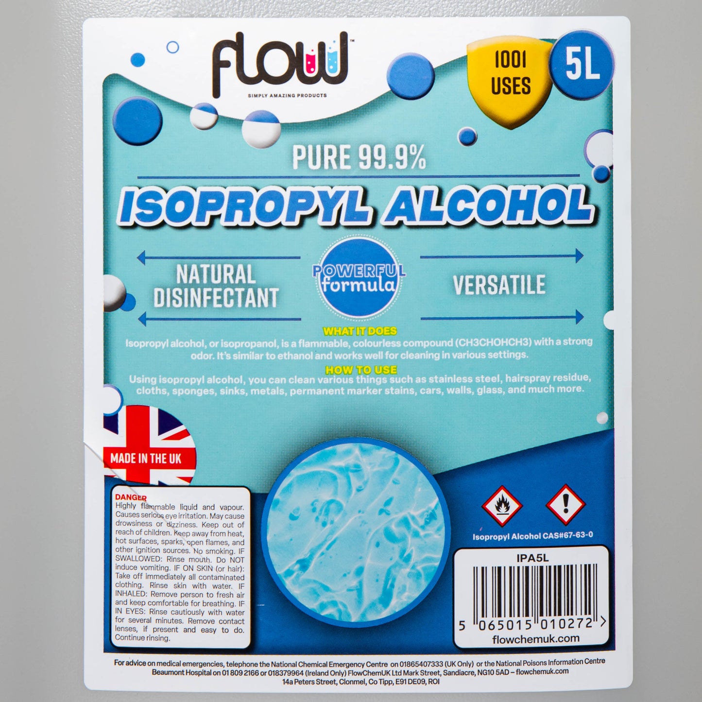 5 Litre 99% Isopropyl Alcohol Cleaning Solution
