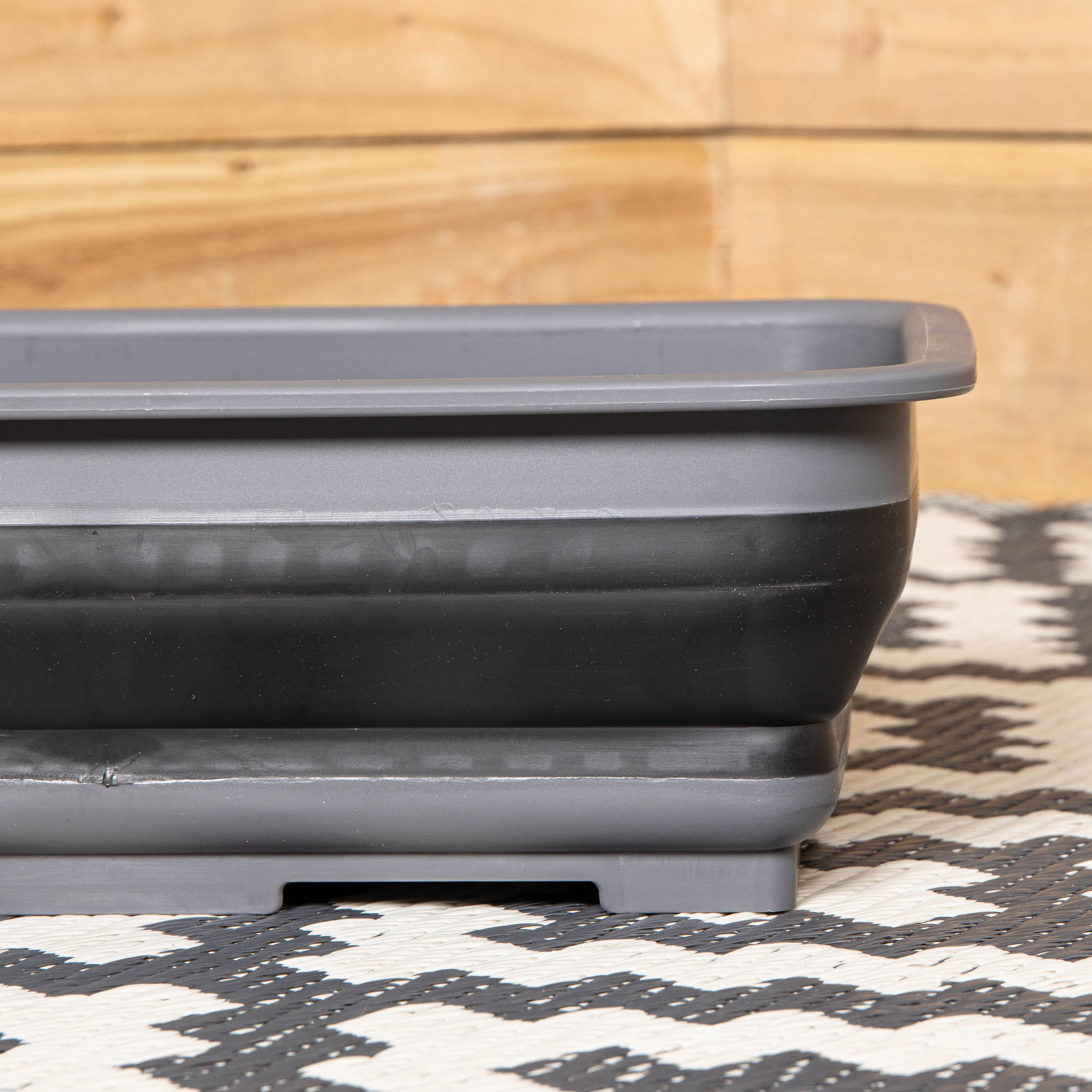 7L Black and Grey Collapsible Camping Dish Wash Basin Tub