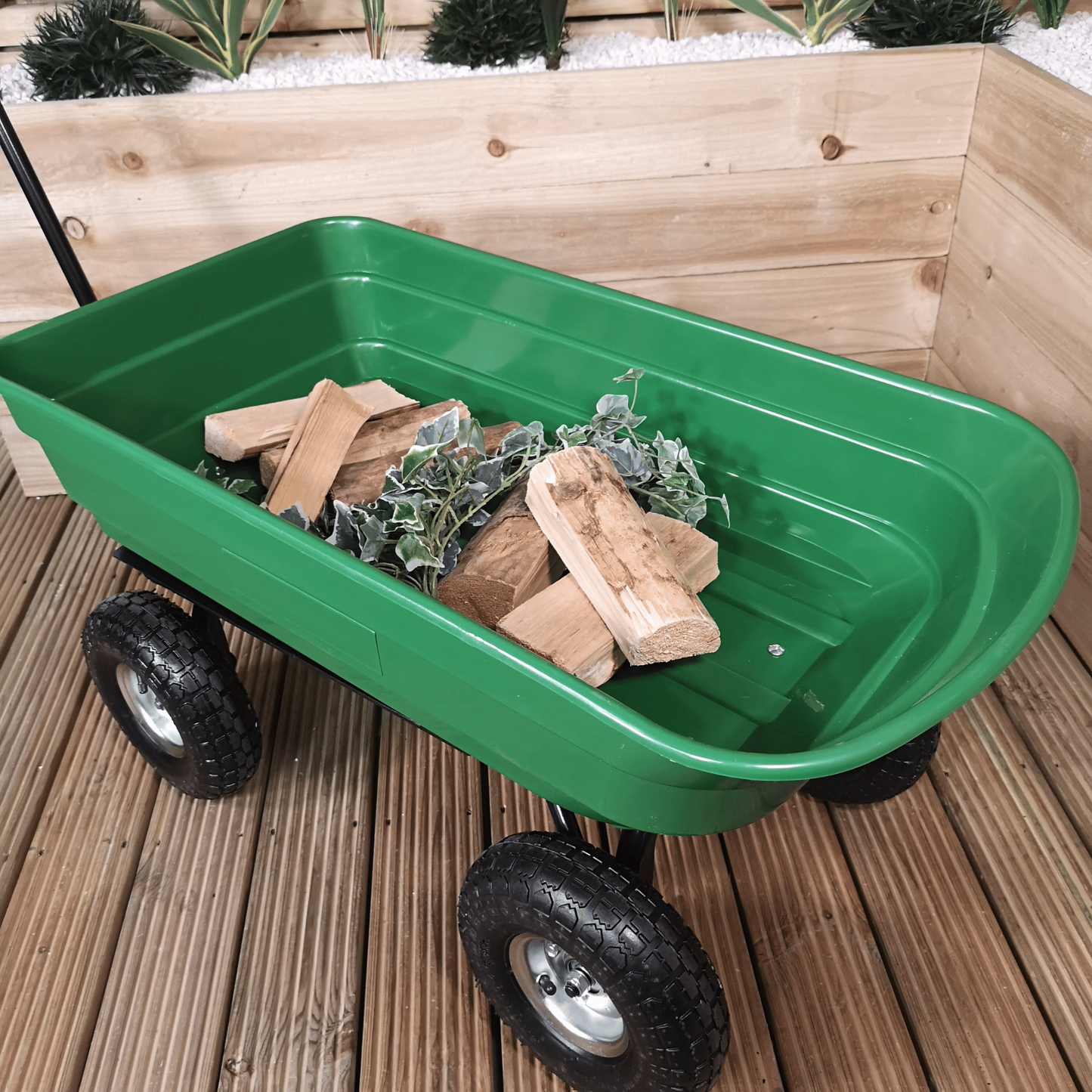 75L Heavy Duty Tipping Garden Dump Truck with 200kg Capacity with Wheels & Pull Handle