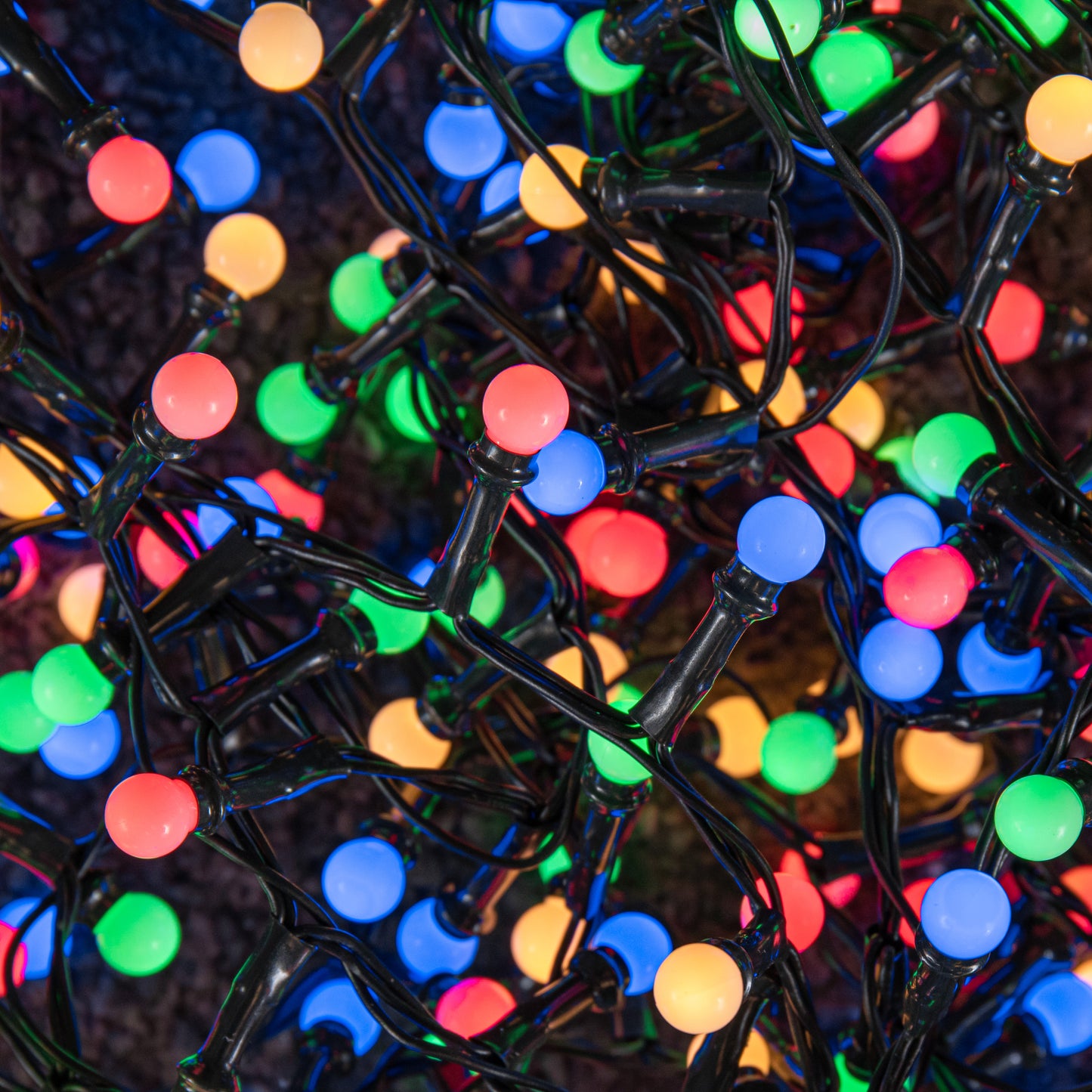7.5m 300 LED Multi-Action Christmas Frosted Cap Berry String Lights with Timer in Multi-Coloured